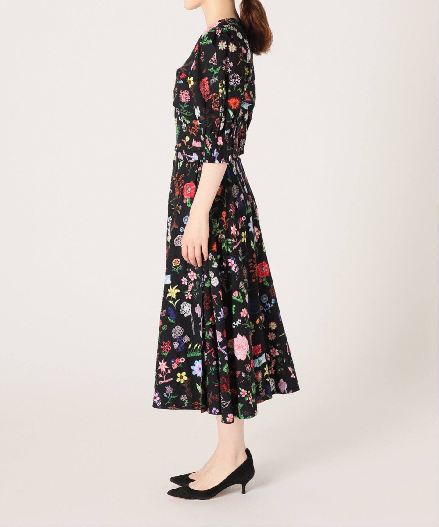 Mii / ミイ】PRINTED FLOWER MOTIF WRAP DRESS（ワンピース）｜VERMEIL 