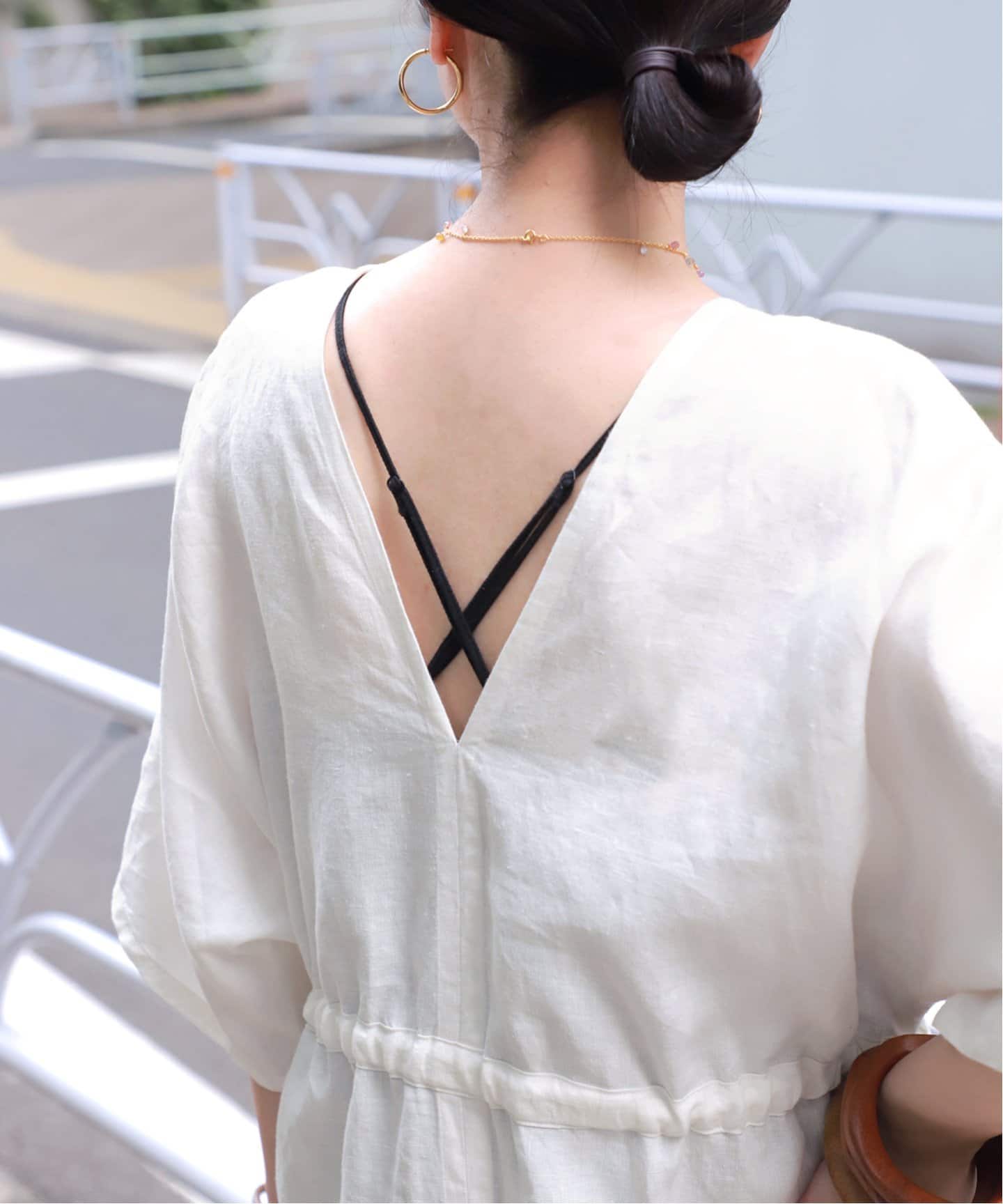 ドゥボキ エリック ベルジェ―ル Vネック DRESS solid リネン 黒 ドゥボキ エリック ベルジェ―ル Vネック DRESS solid リネン 黒