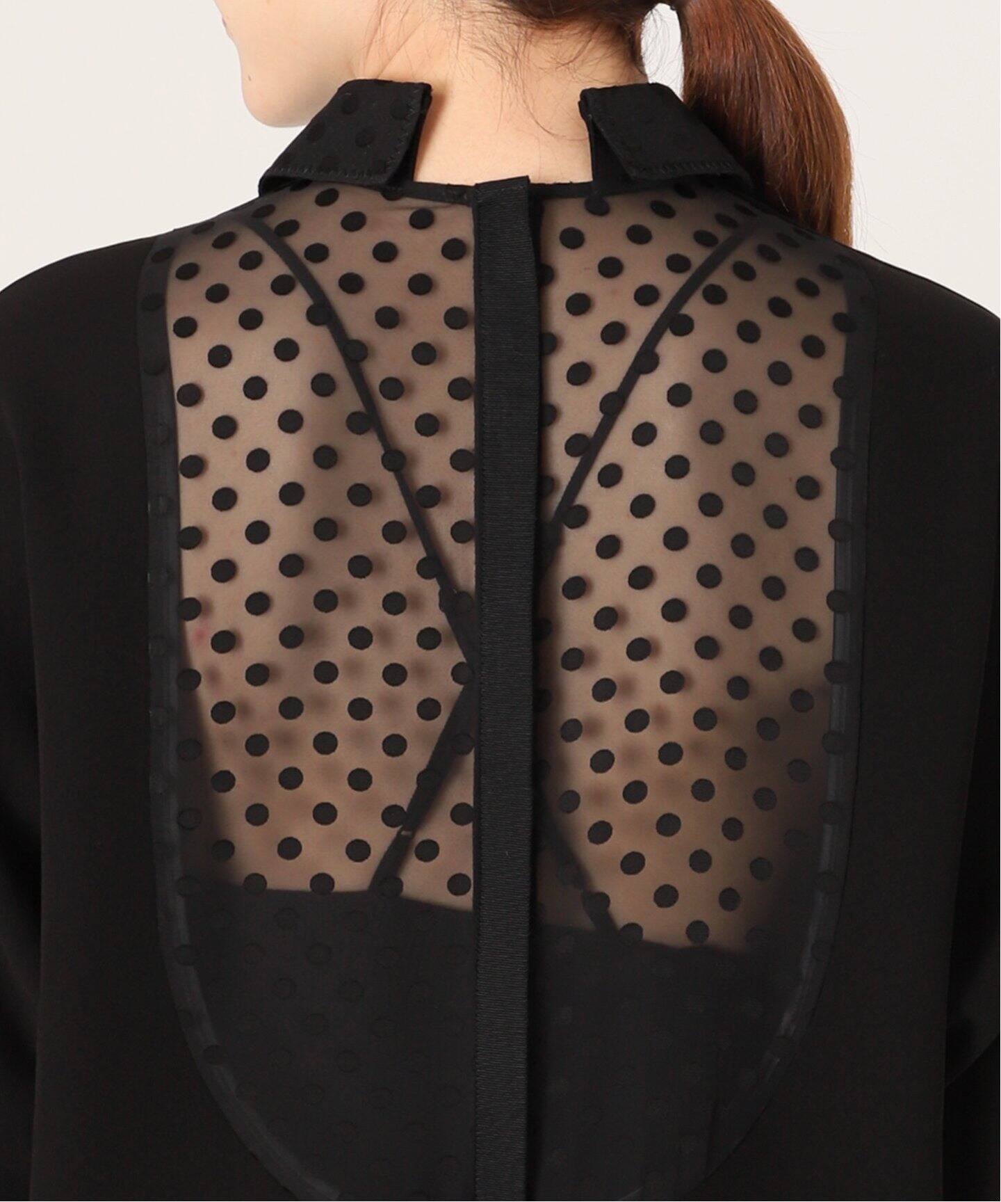 Room no.8 BLACK/ルームエイトブラック】B/DOT LACE DOLMAN DRESS 