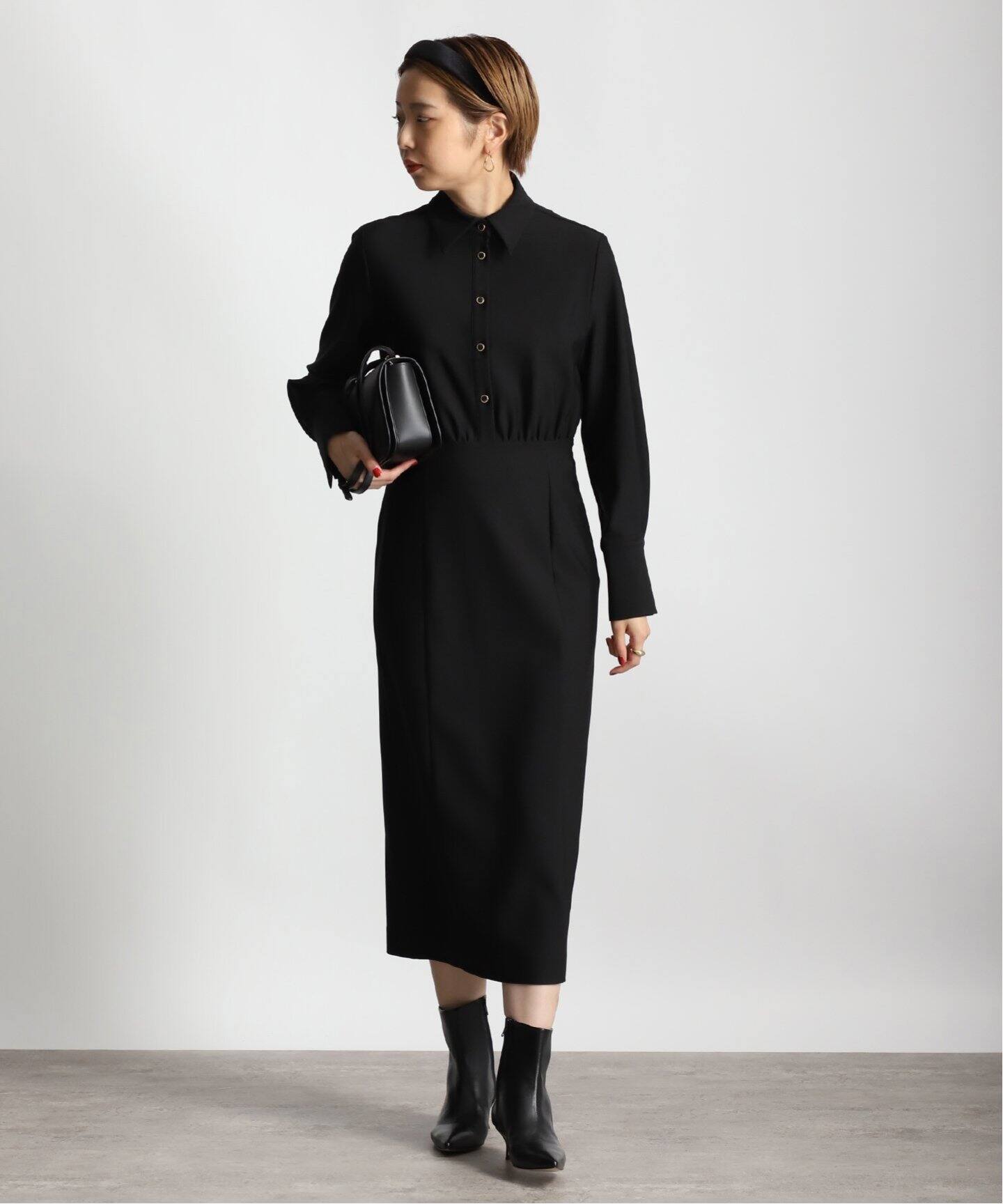 Room no.8 BLACK/ルームエイトブラック】AIR JRSY SHIRTS DRESS  