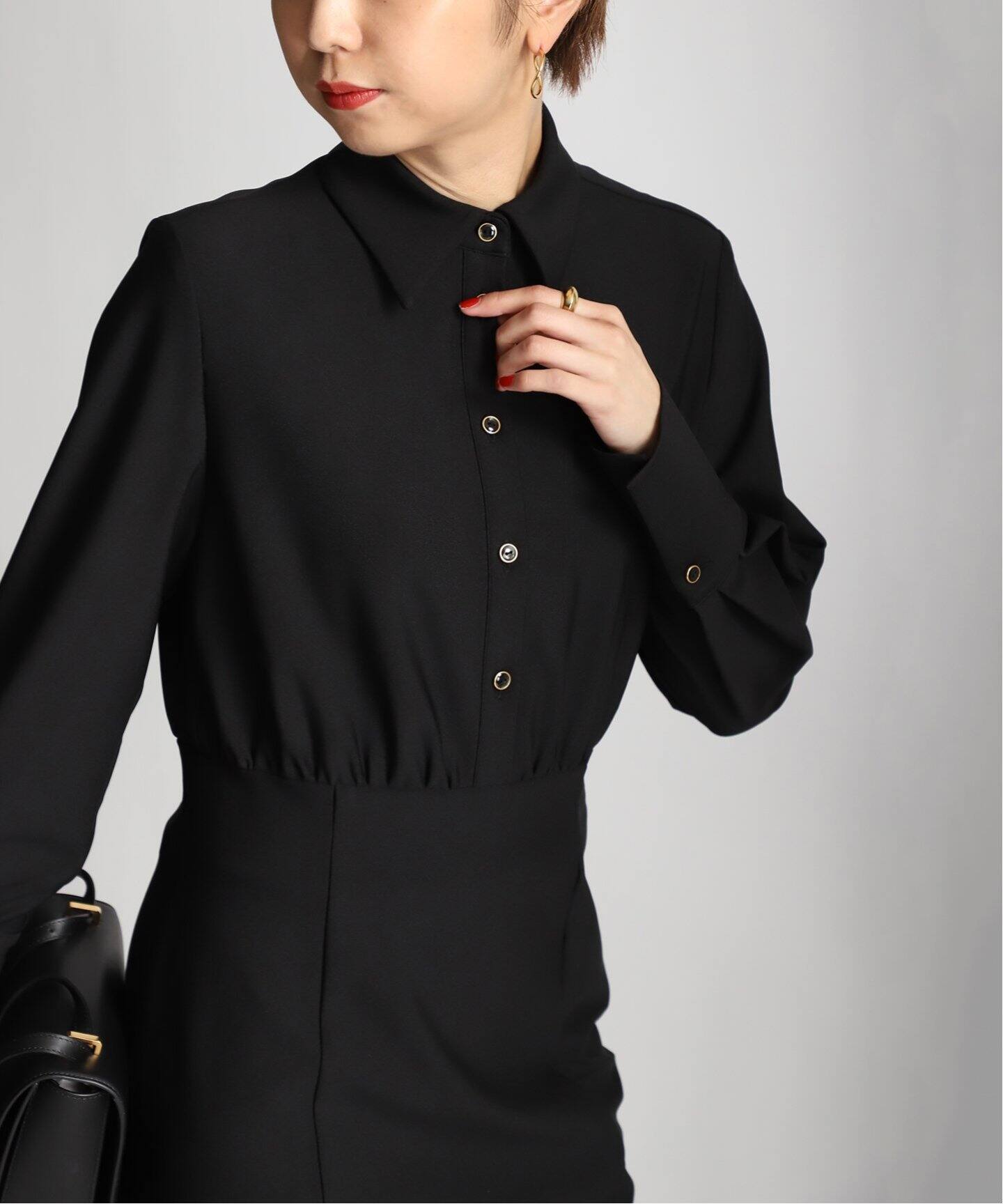 Room no.8 BLACK/ルームエイトブラック】AIR JRSY SHIRTS DRESS  