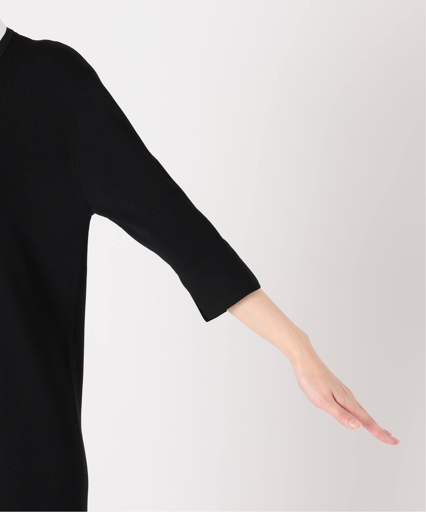 Room no.8 BLACK/ルームエイトブラック】NEEDLE BI-COLLAR DRESS  