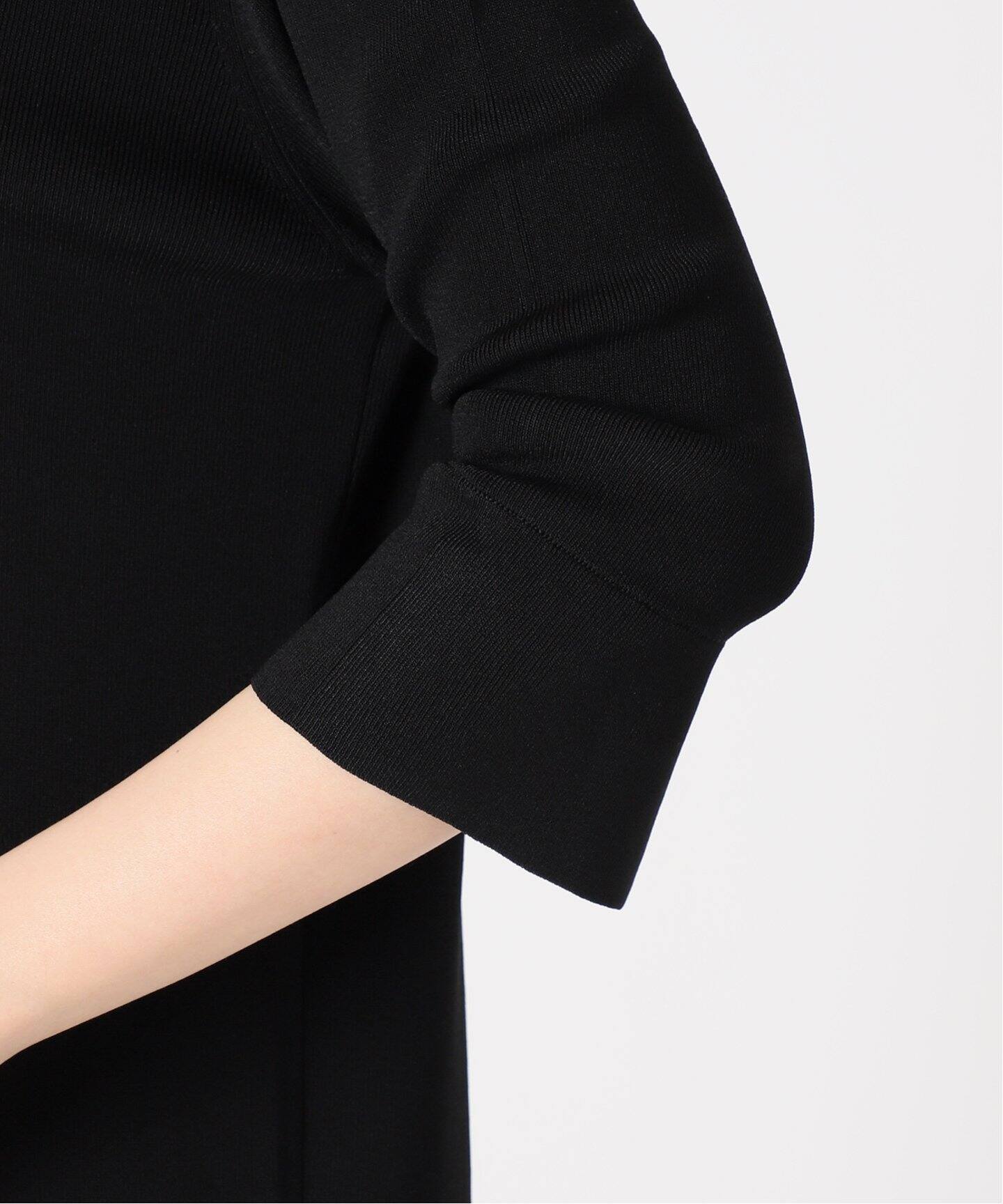 Room no.8 BLACK/ルームエイトブラック】NEEDLE BI-COLLAR DRESS  