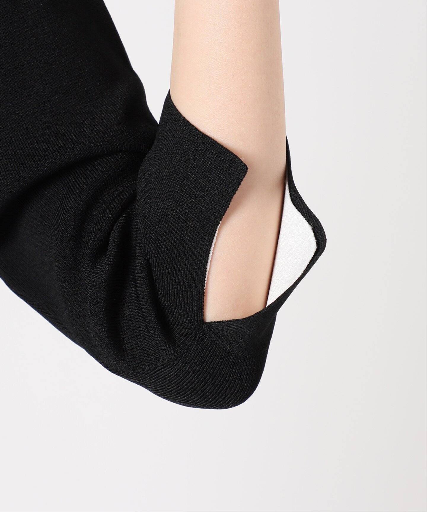 Room no.8 BLACK/ルームエイトブラック】NEEDLE BI-COLLAR DRESS  