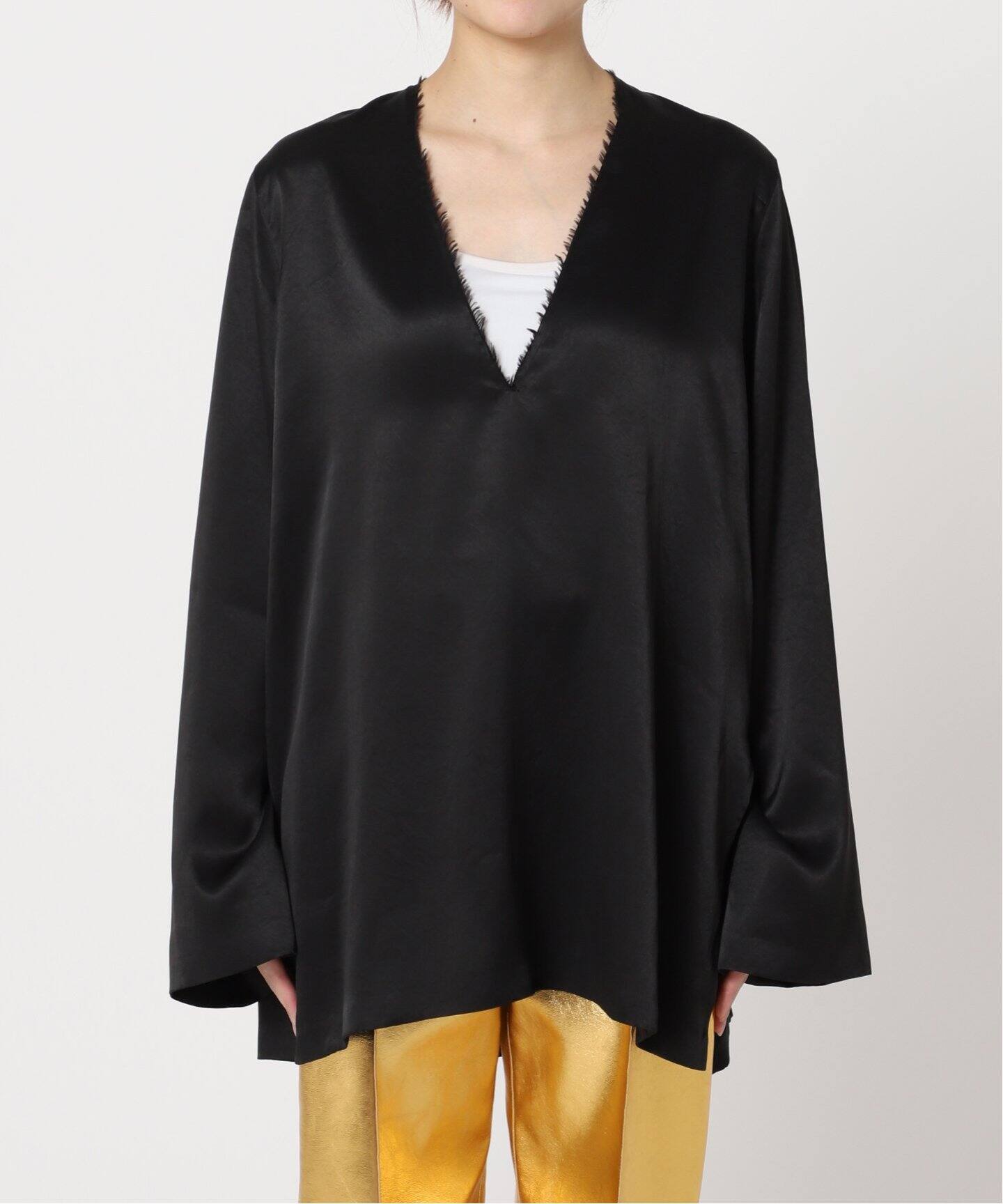 V NECK SATIN ブラウス（シャツ／ブラウス）｜CITYSHOP（シティ 