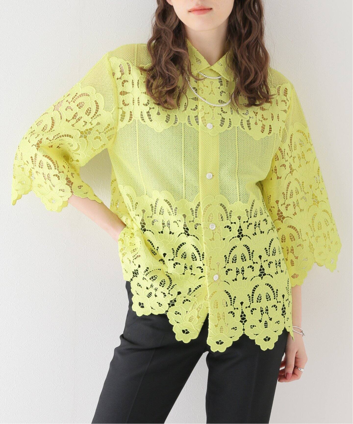 TOGA PULLA/トーガプルラ】Lace shirt：シャツ（シャツ／ブラウス  