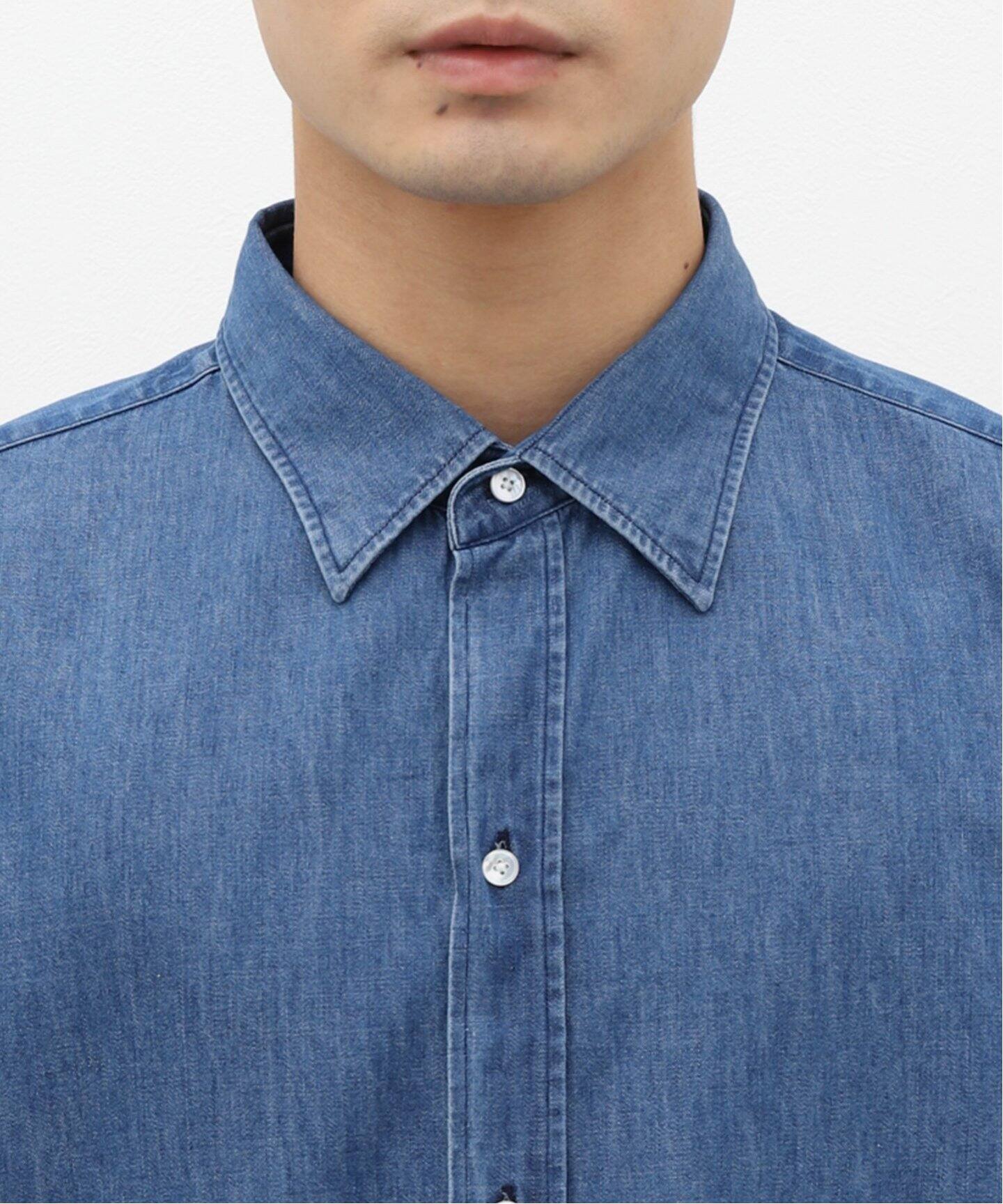 A.PRESSE/アプレッセ】Washed Denim Shirt（シャツ／ブラウス）｜L 