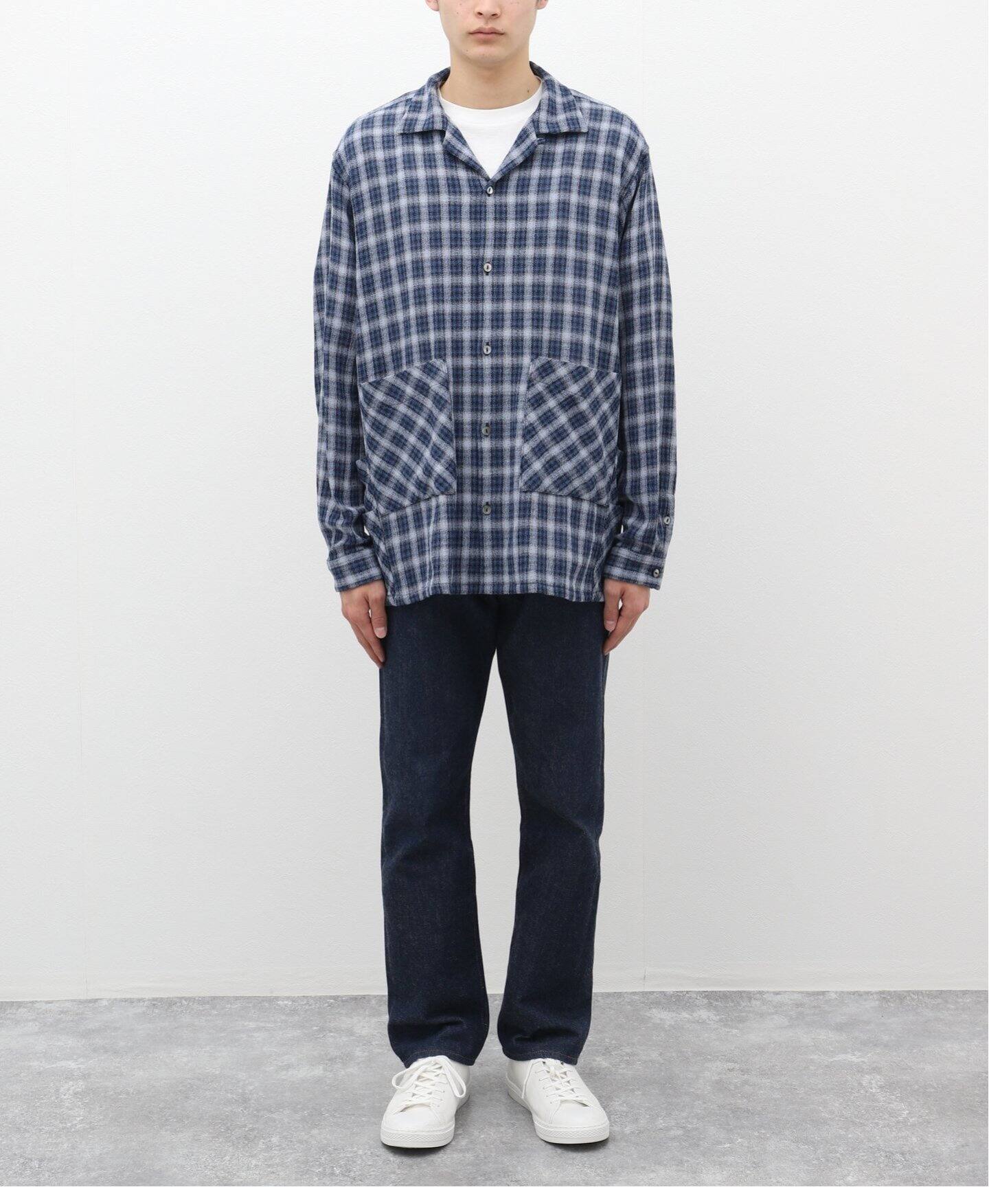 Caledoor/カレドアー】Panama Cloth Check SH（シャツ／ブラウス）｜L 