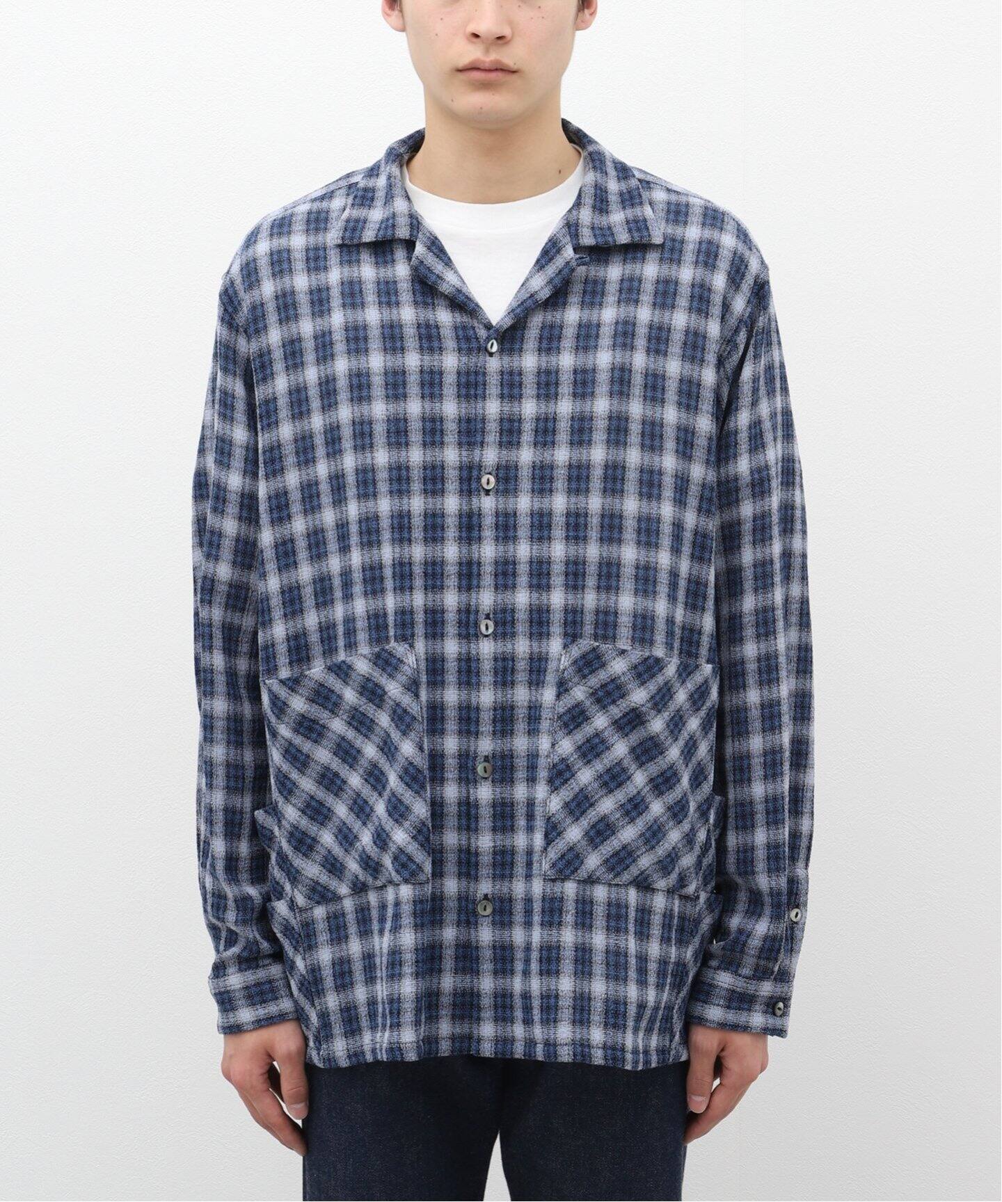 Caledoor/カレドアー】Panama Cloth Check SH（シャツ／ブラウス）｜L 