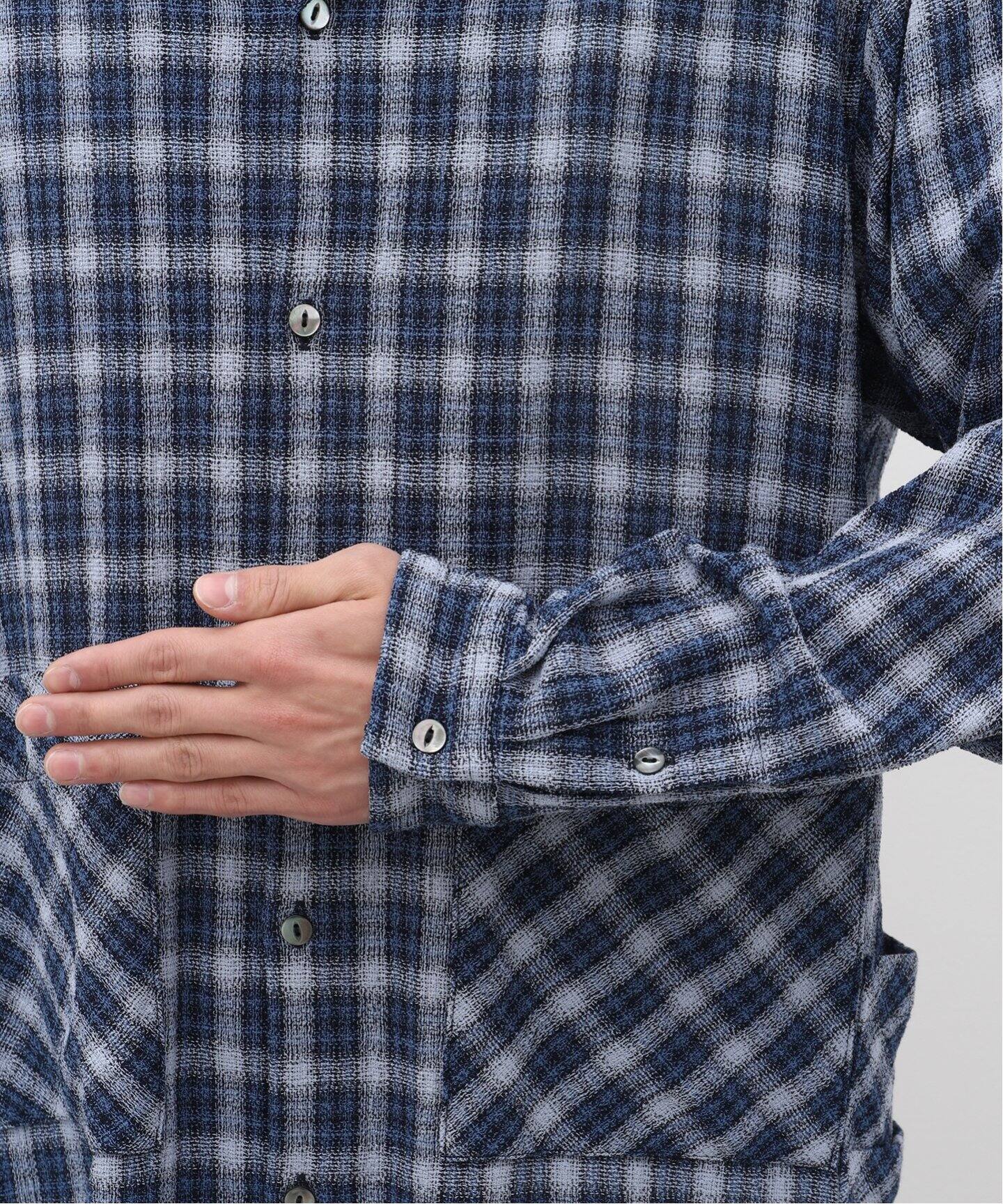Caledoor/カレドアー】Panama Cloth Check SH（シャツ／ブラウス）｜L 
