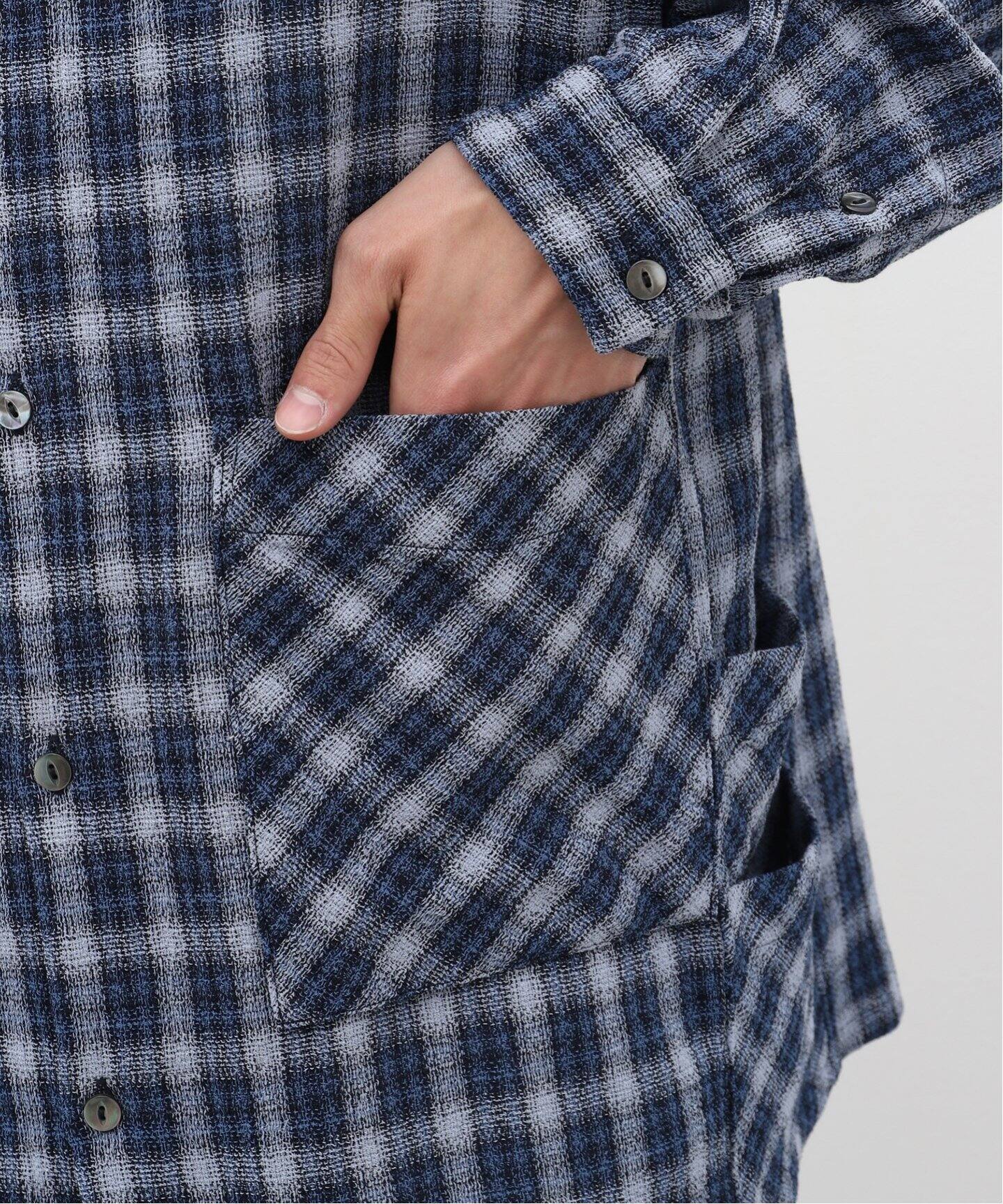 Caledoor/カレドアー】Panama Cloth Check SH（シャツ／ブラウス）｜L 