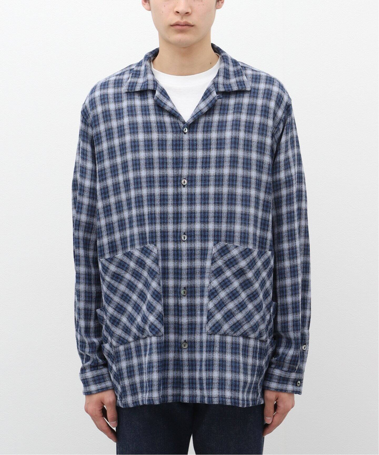 Caledoor/カレドアー】Panama Cloth Check SH（シャツ／ブラウス）｜L 