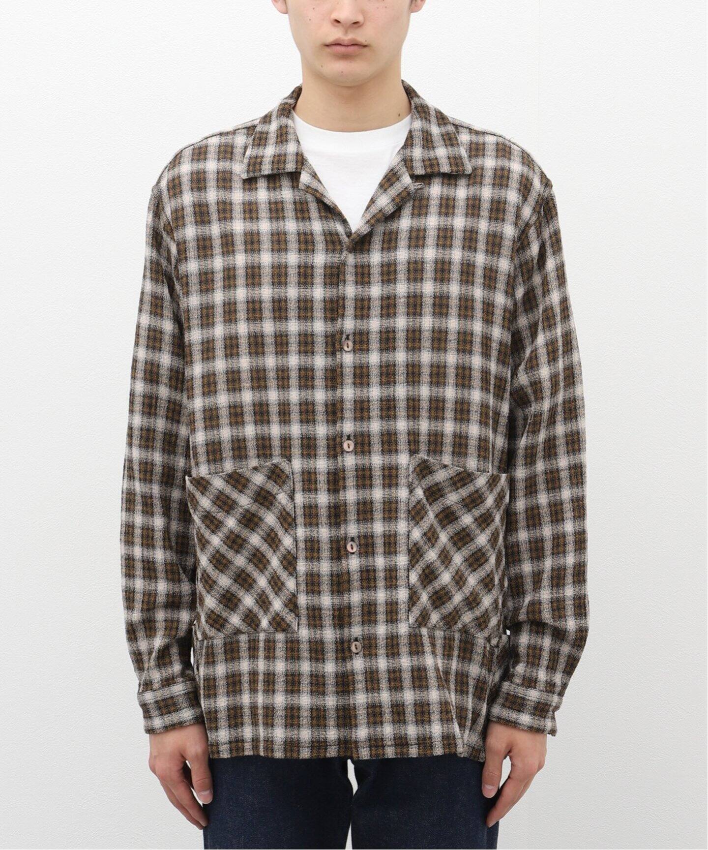 Caledoor/カレドアー】Panama Cloth Check SH（シャツ／ブラウス）｜L 