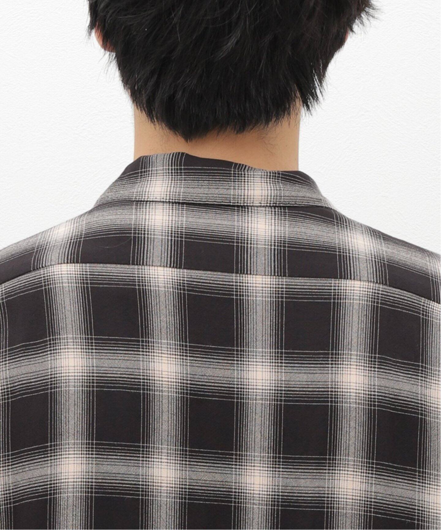 COMOLI / コモリ】rayon check open collar shirts（シャツ／ブラウス 