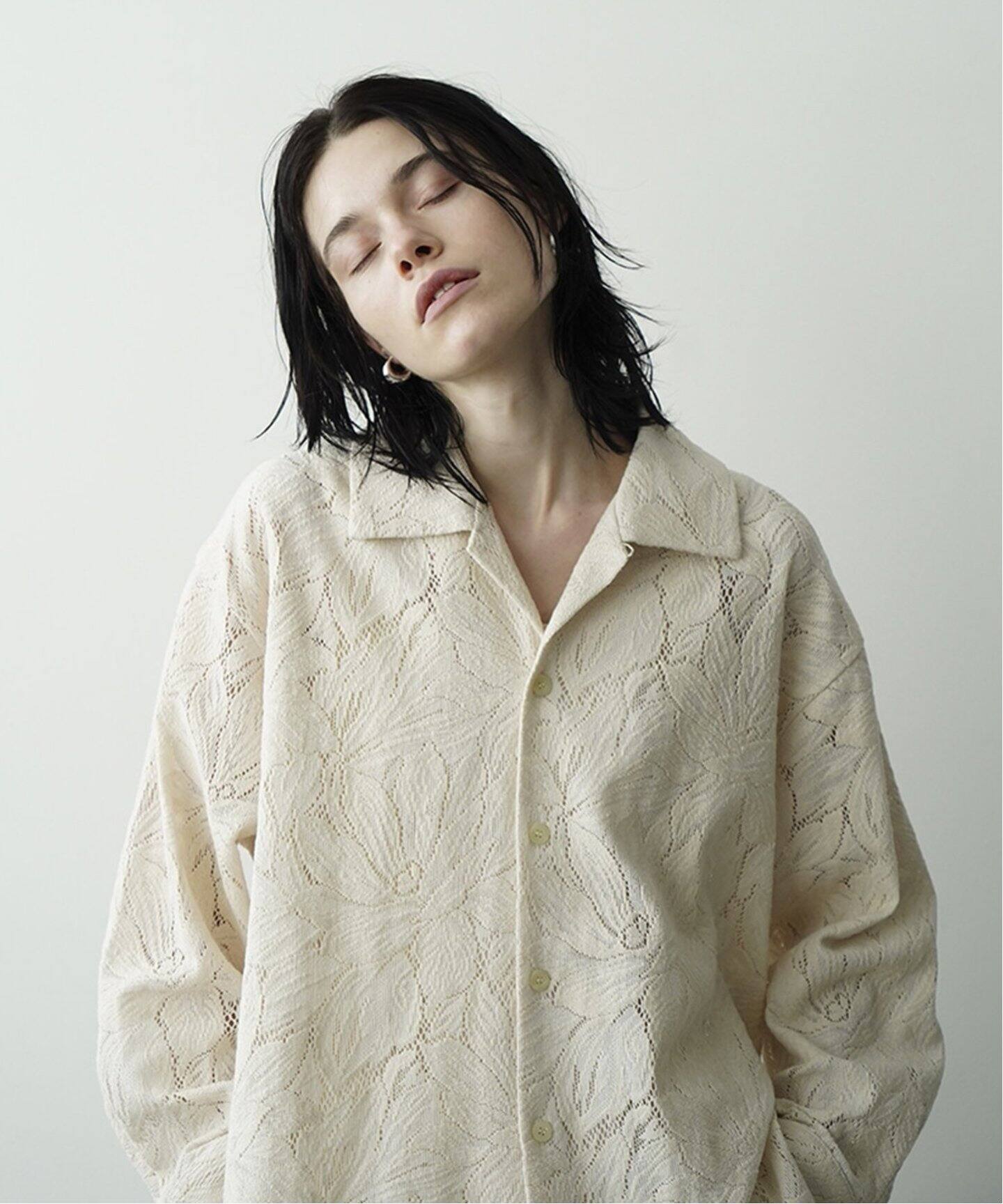CLANE / クラネ】CURTAIN LACE SLIT SHIRT（シャツ／ブラウス）｜BOICE 