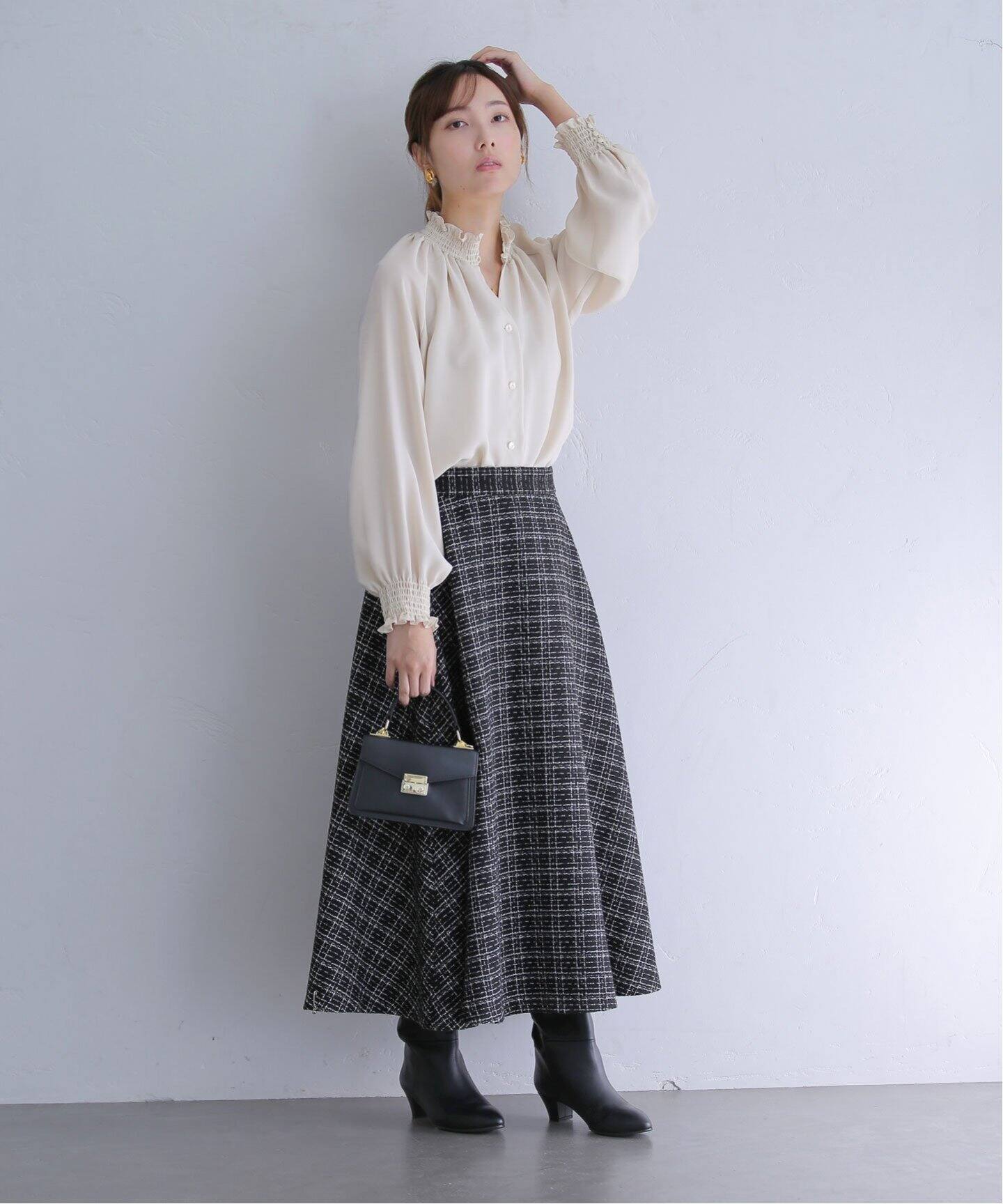 シャーリングスキッパーシャツ（シャツ／ブラウス）｜La