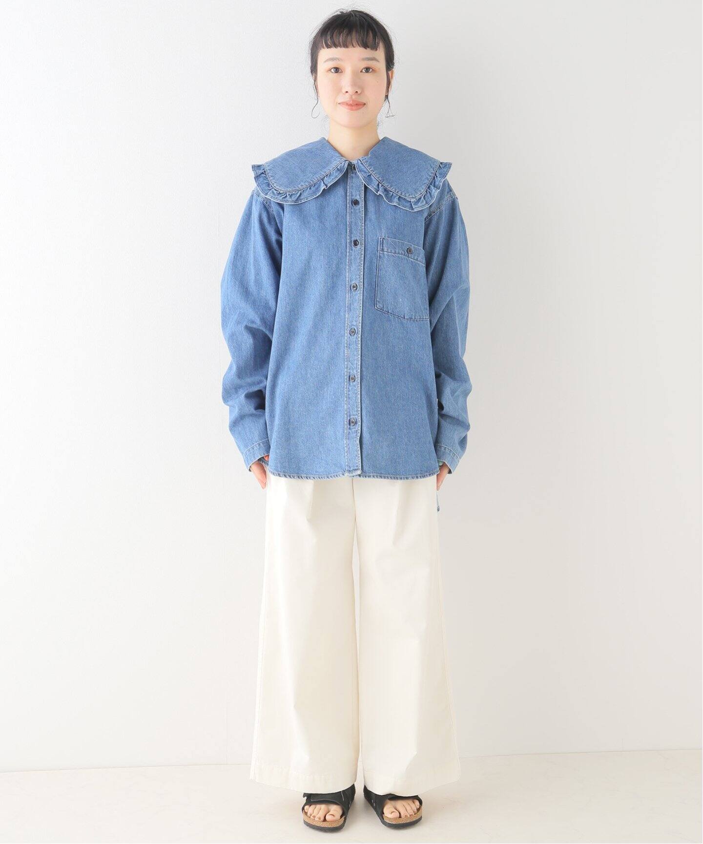 HOLIDAY/ホリデイ】 PURITAN COLLAR DENIM SHIRT（シャツ／ブラウス 