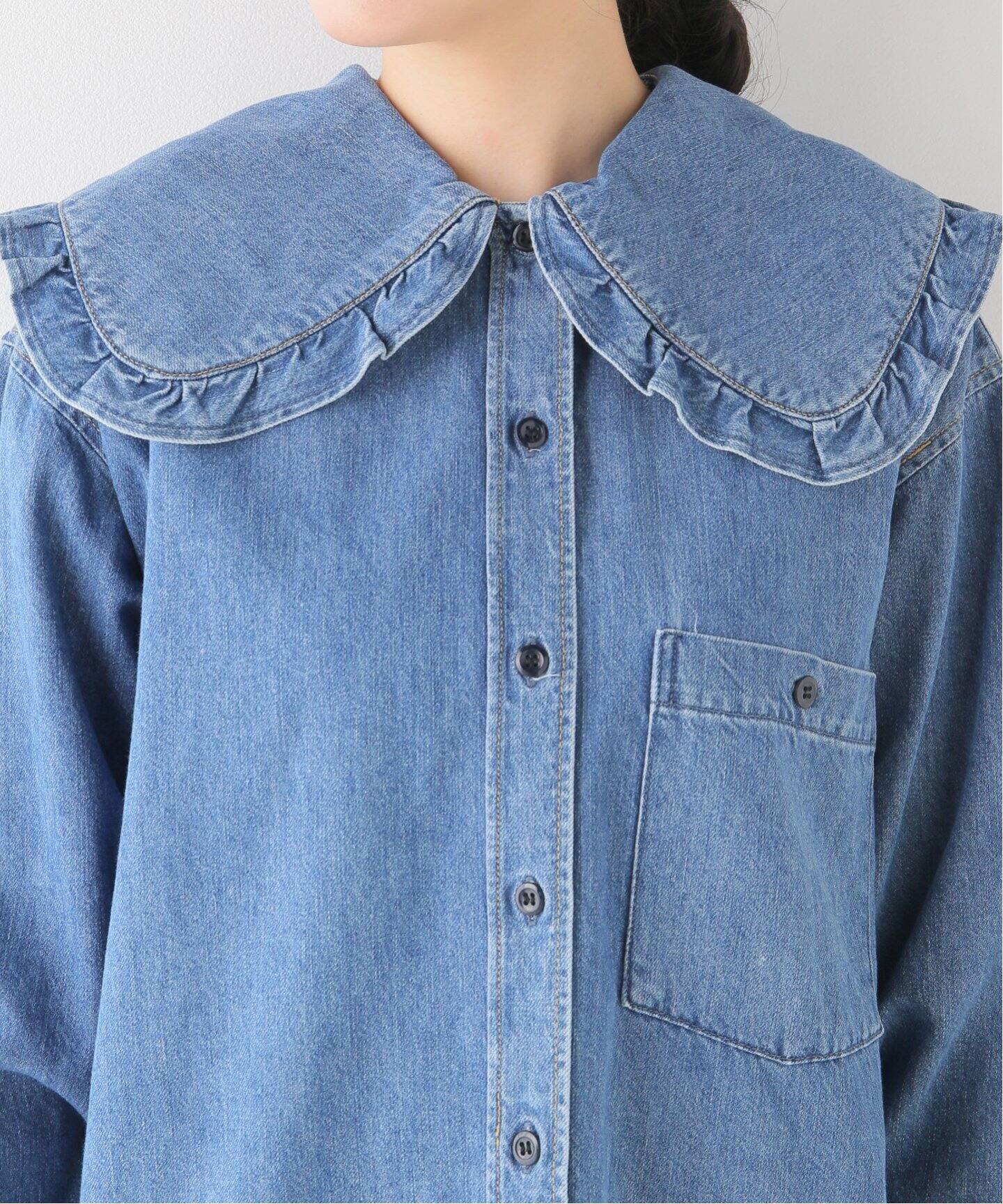 HOLIDAY/ホリデイ】 PURITAN COLLAR DENIM SHIRT（シャツ／ブラウス 