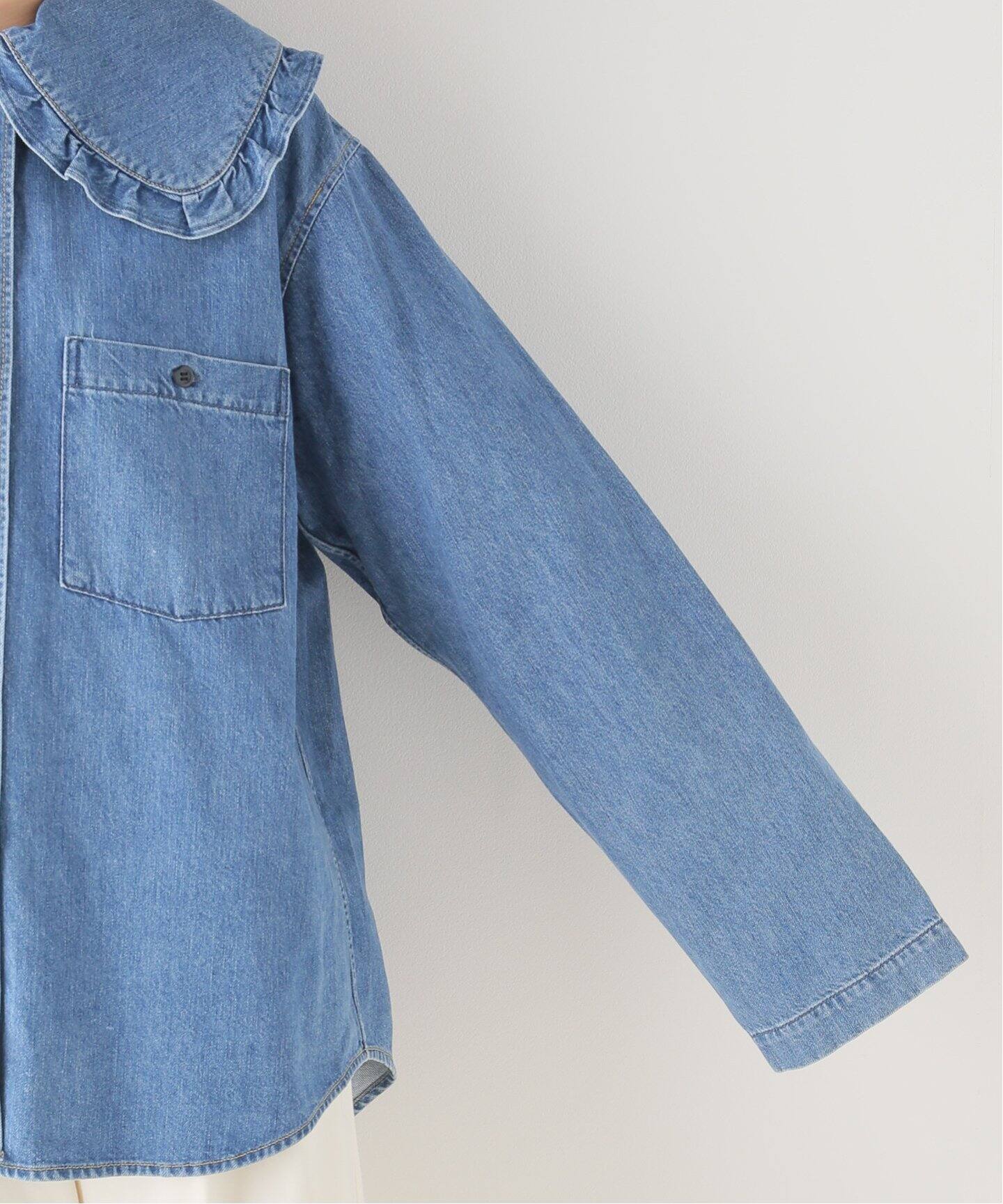HOLIDAY/ホリデイ】 PURITAN COLLAR DENIM SHIRT（シャツ／ブラウス 