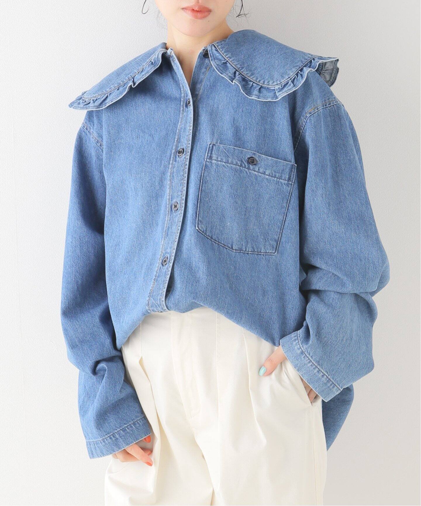 HOLIDAY/ホリデイ】 PURITAN COLLAR DENIM SHIRT（シャツ／ブラウス 