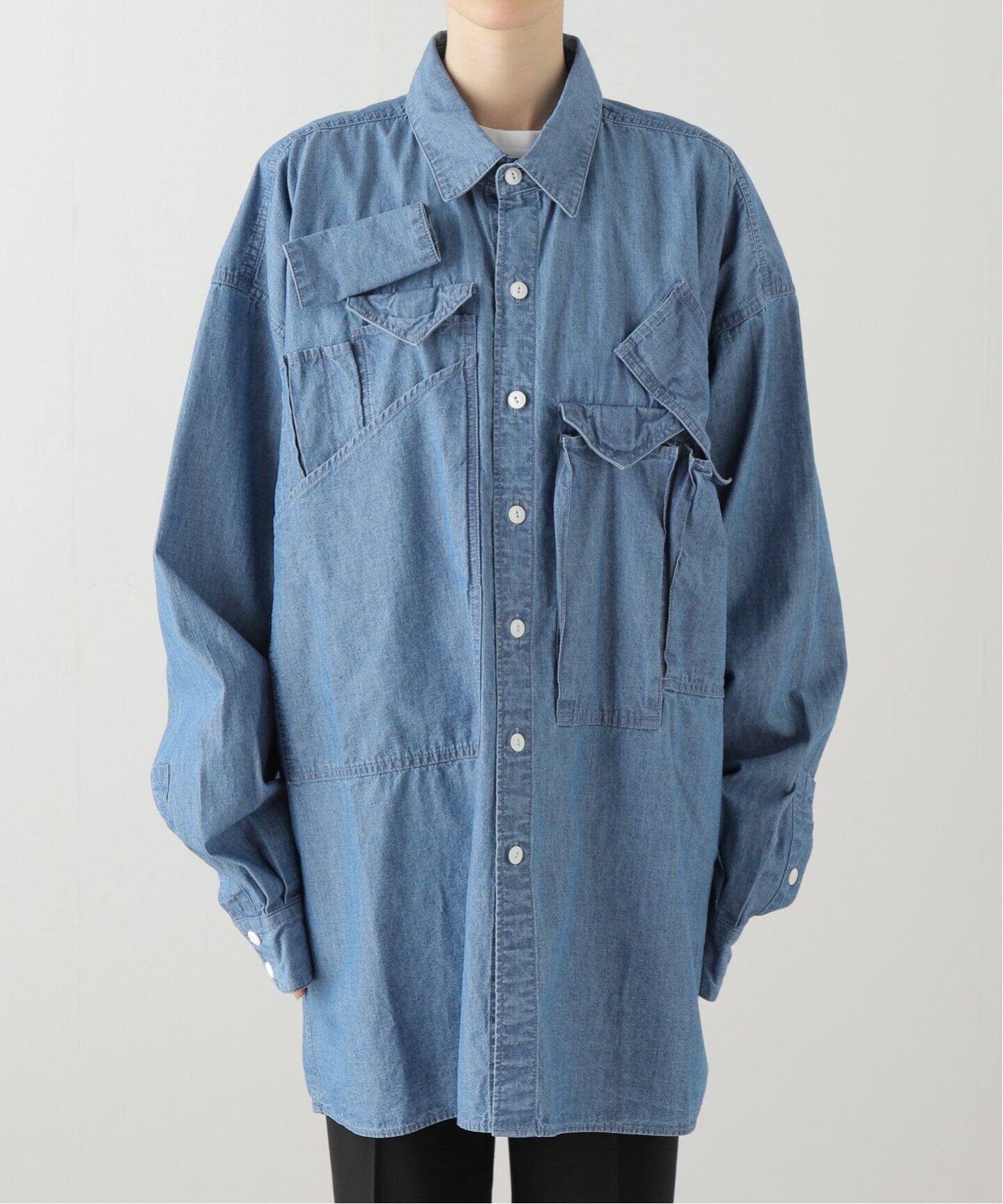 KATHARINE HAMNETT/キャサリン ハムネット】DENIM MULTI POCKET SH 