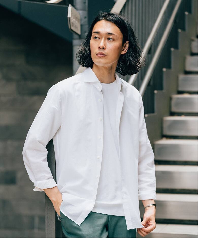 Herdmans / ハードマンズ】 コットン リネン カッタウェイ シャツ 