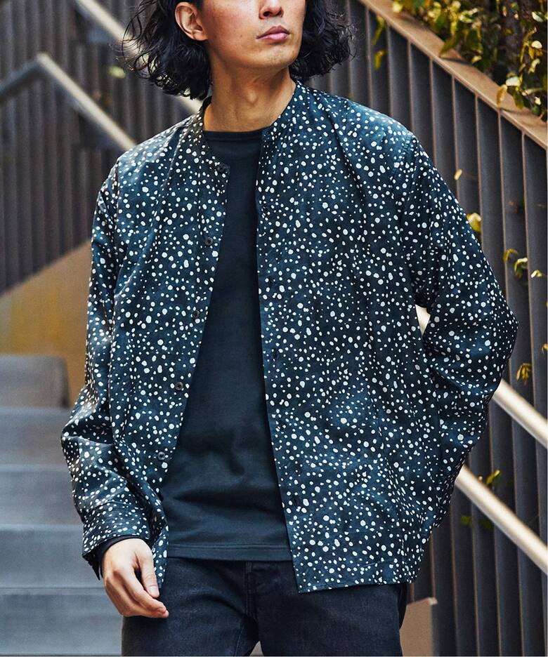 LIBERTY / リバティー】ノーカラー 総柄シャツ（シャツ／ブラウス 