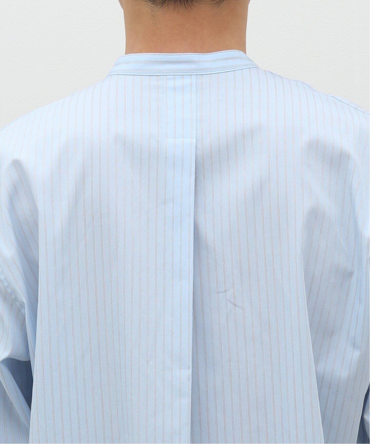 Cale / カル】60/1 ストライプ バンドカラーシャツ（シャツ／ブラウス 