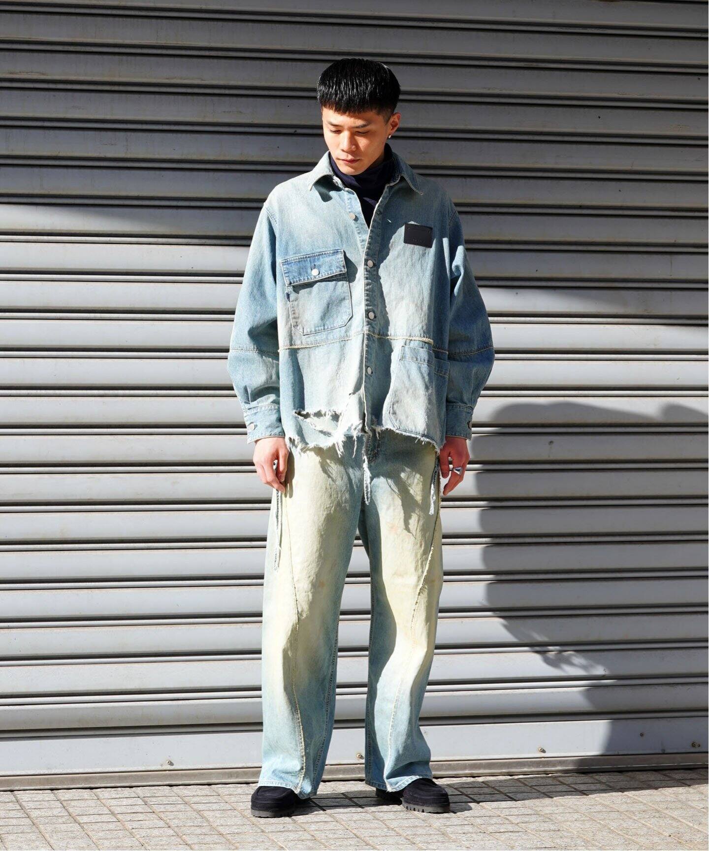 JIEDA / ジエダ】DAMAGE OVER DENIM SHIRT（シャツ／ブラウス）｜PULP 