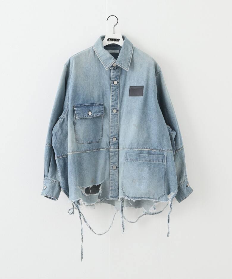 JIEDA / ジエダ】DAMAGE OVER DENIM SHIRT（シャツ／ブラウス）｜PULP