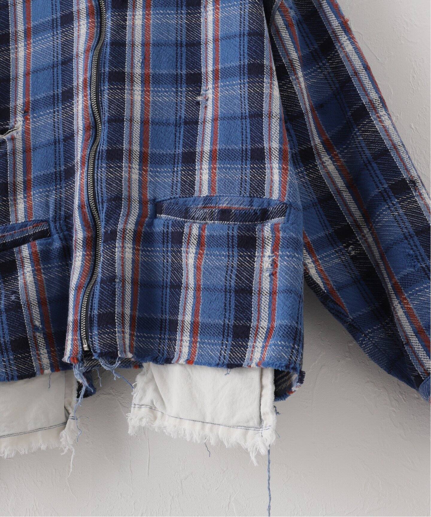 JIEDA / ジエダ】DAMAGE FLANNEL HOOD SHIRT（シャツ／ブラウス 