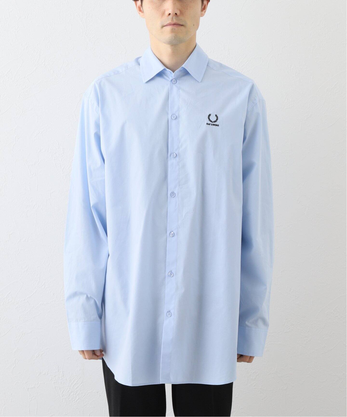 RAFSIMONS × FREDPERRY】EMBROIDERED OVERSIZED SHIRT（シャツ 