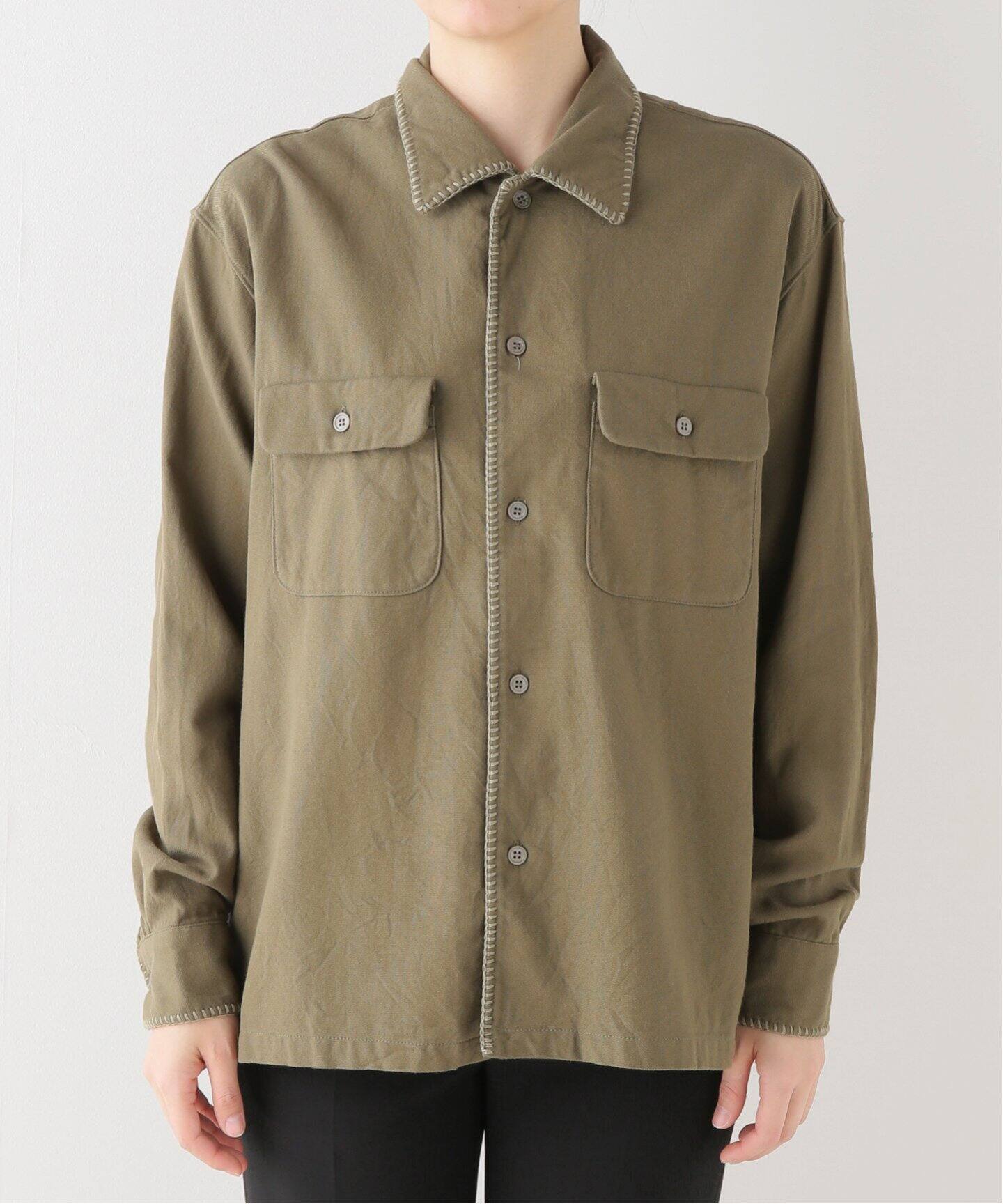 UNUSED / アンユーズド】STITCH OPEN COLLAR L/S SHIRTS（シャツ 