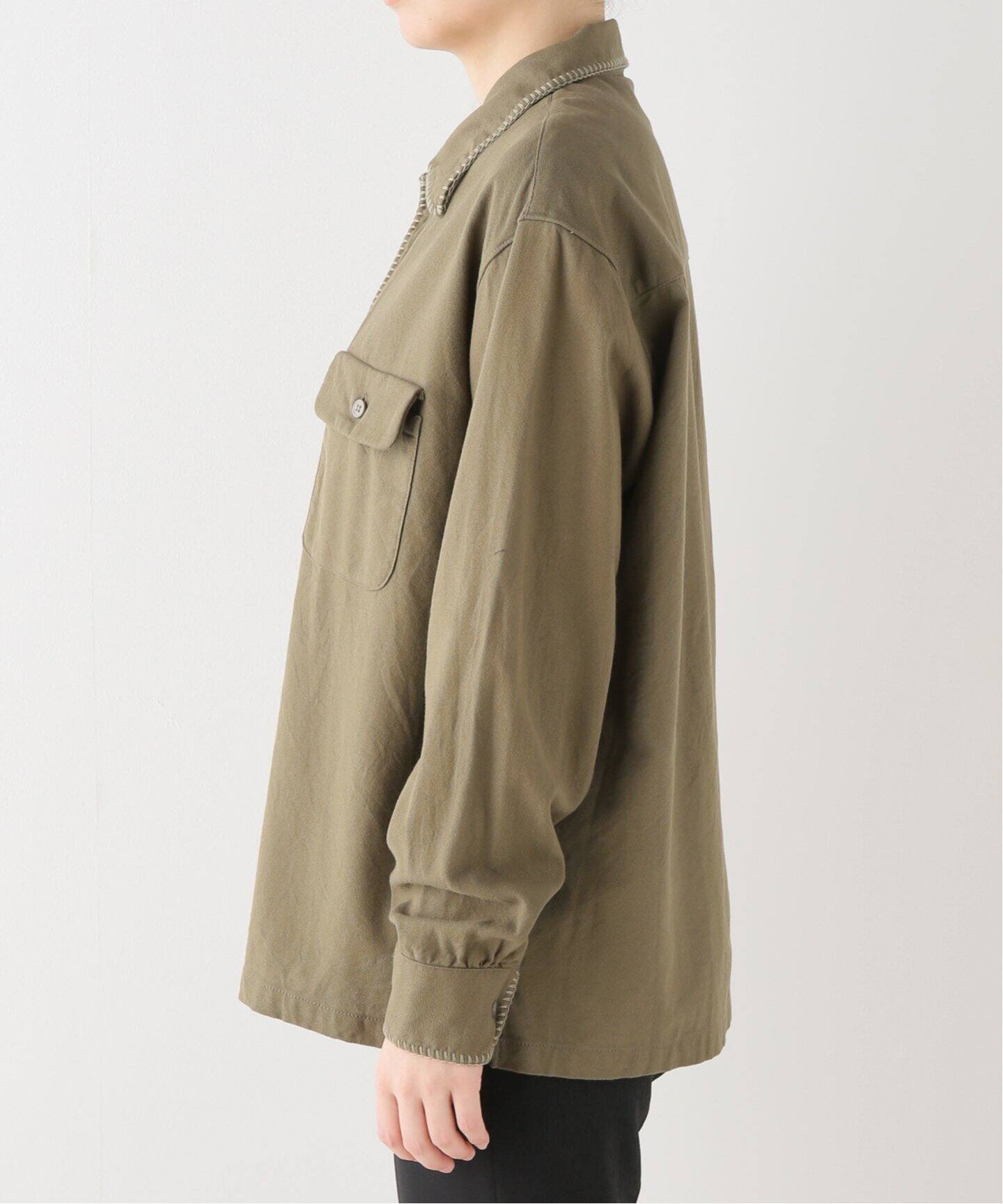 UNUSED / アンユーズド】STITCH OPEN COLLAR L/S SHIRTS（シャツ 