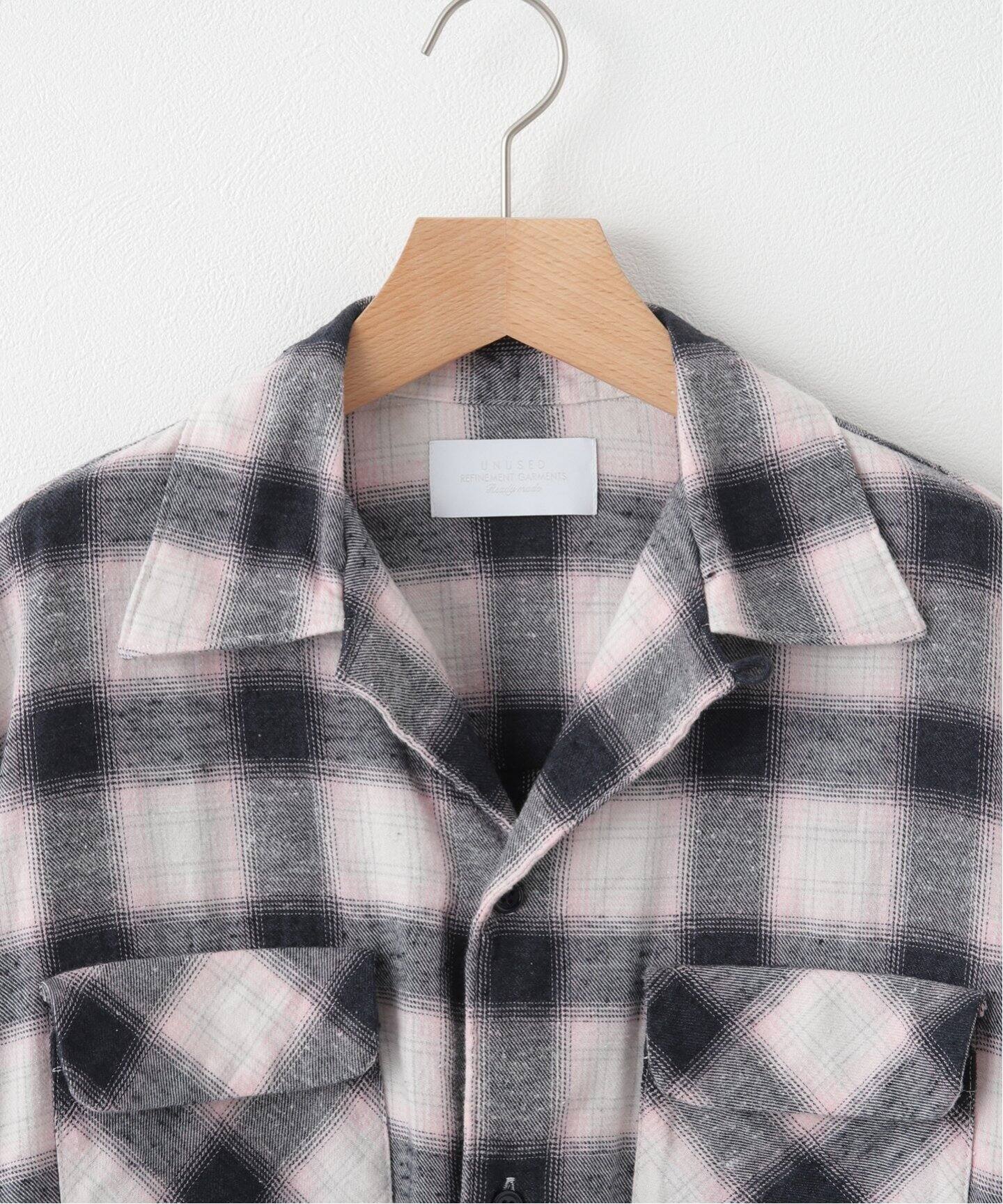 UNUSED / アンユーズド】OMBRE CHECK L/S SHIRTS（シャツ／ブラウス 