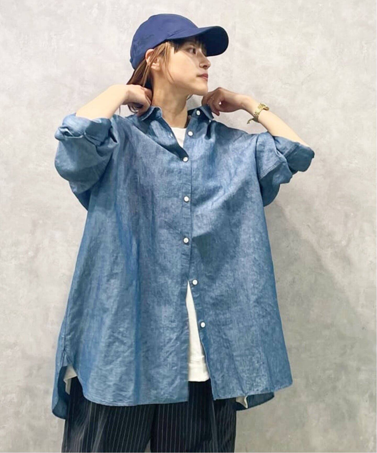 追加》CLシャンブレー レギュラーカラー-Big-シャツ（シャツ／ブラウス  