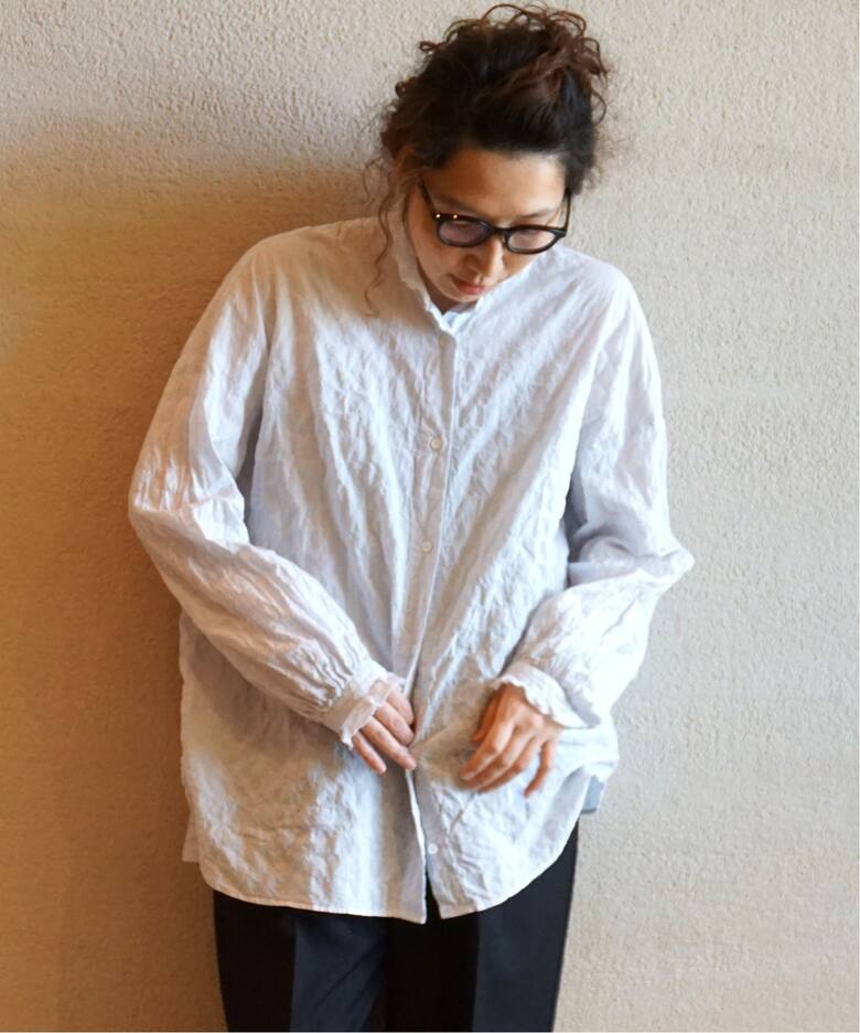 シャーリングローン フリルブラウス（シャツ／ブラウス）｜journal 