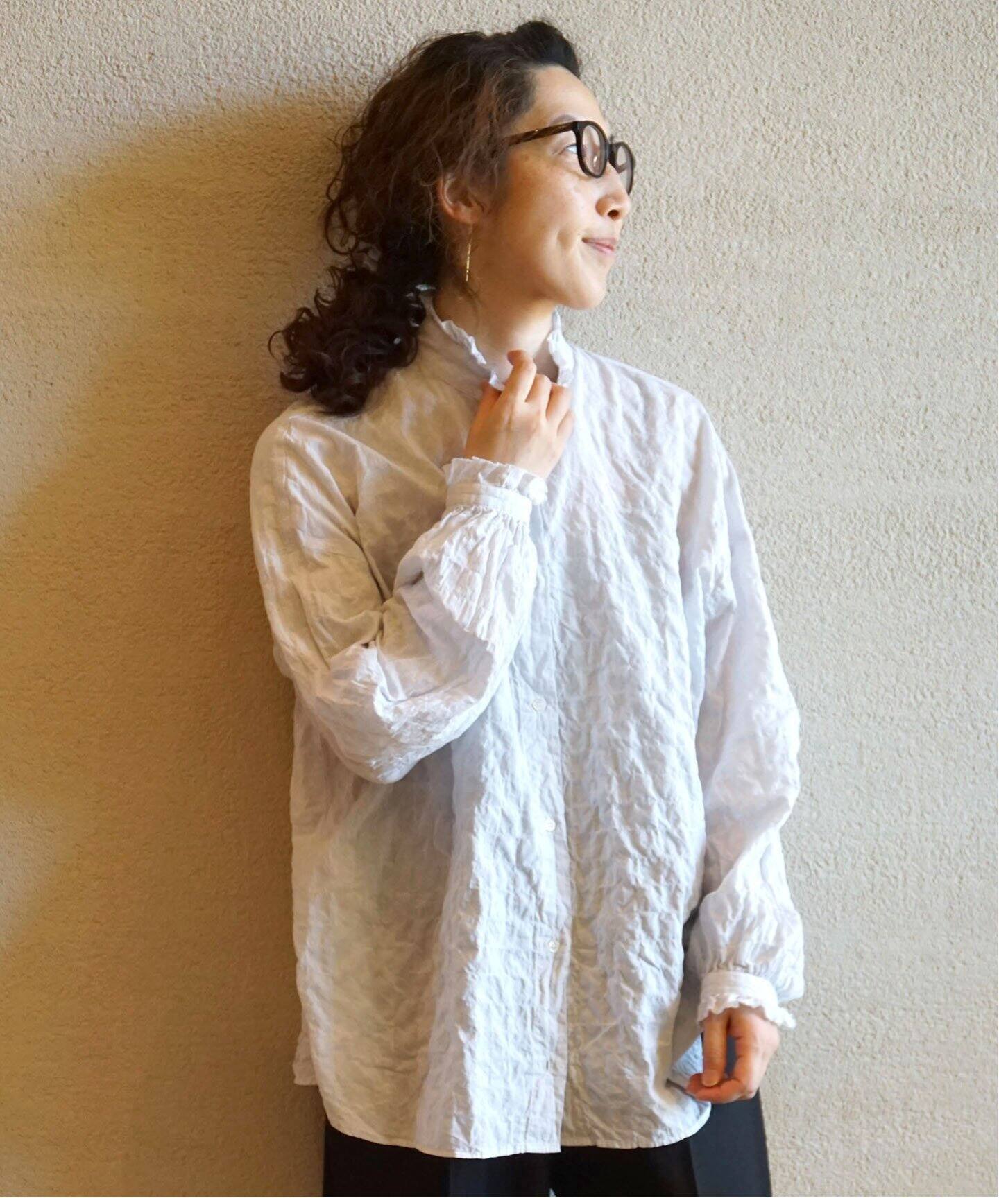 シャーリングローン フリルブラウス（シャツ／ブラウス）｜journal 