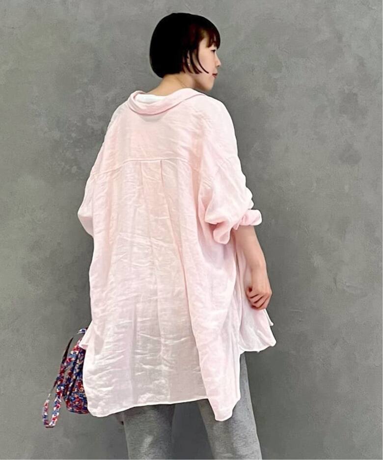 追加》60リネンレギュラーカラー-Big-シャツ（シャツ／ブラウス 