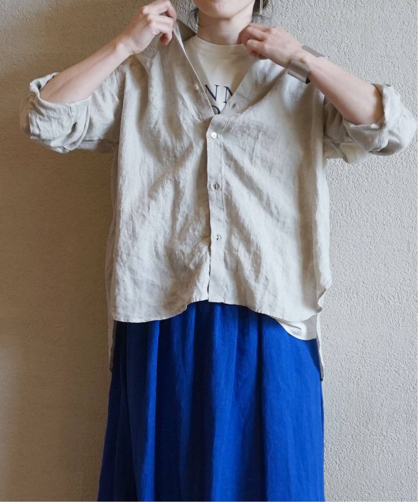 60リネン スタンドカラーシャツ（シャツ／ブラウス）｜journal 