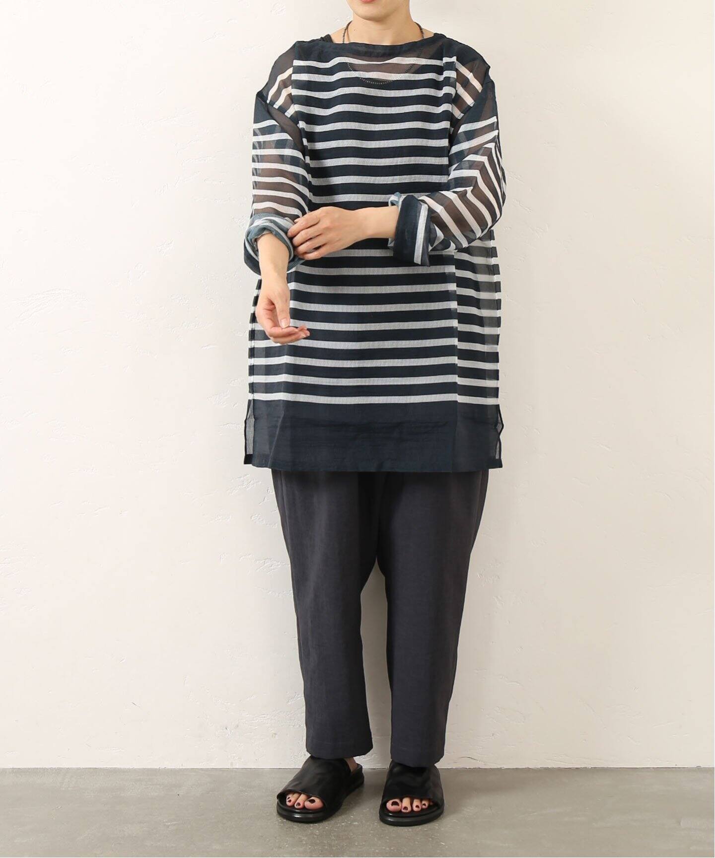 【chin:迷迭香 / マンネンロウ】メッシュバスクシャツ　サイズ3 迷迭香 | マンネンロウ MESH BASQUE SHIRT