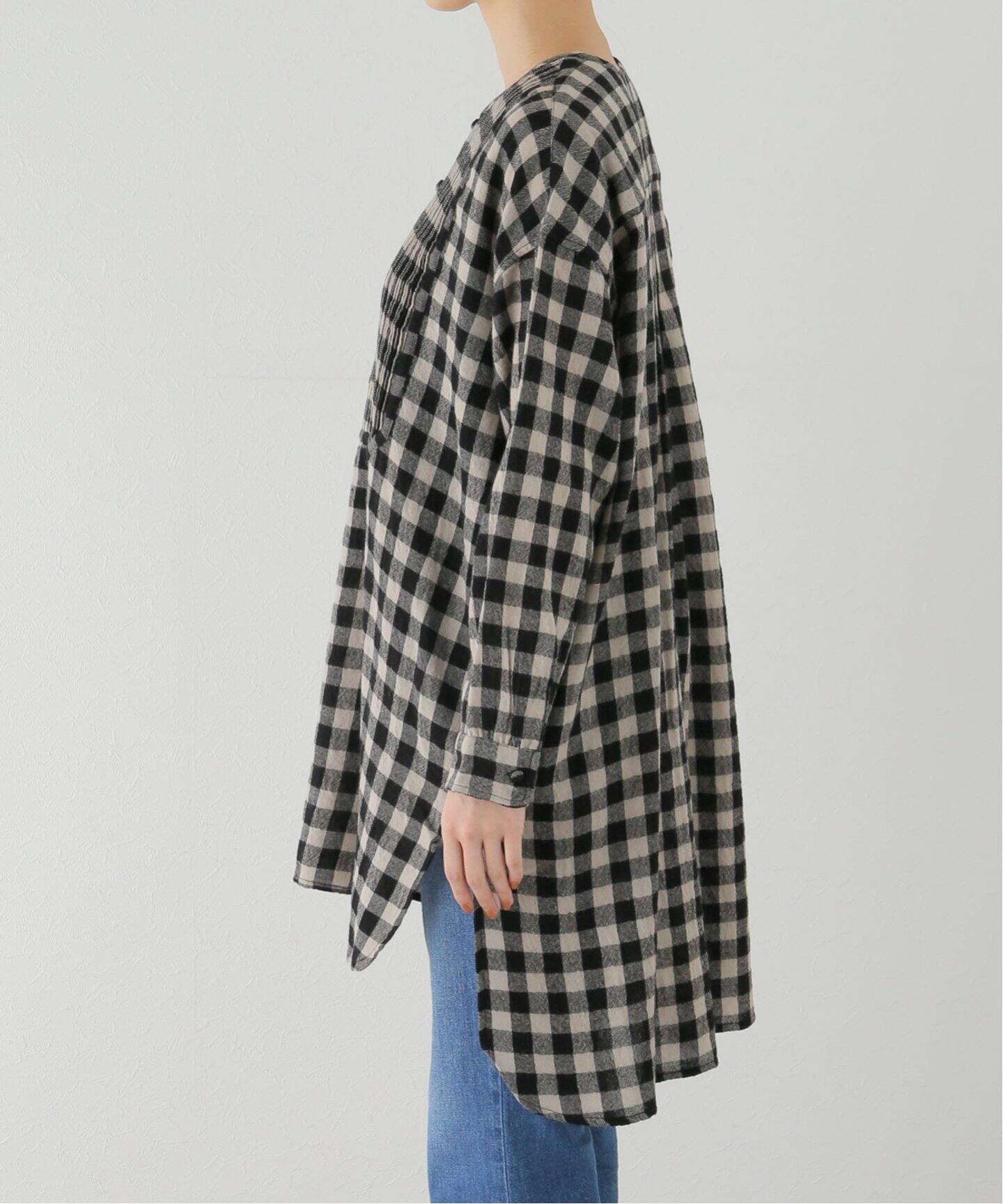 □【maison de soil/メゾン ド ソイル】 WOOL BIG GINGHAM LONG SHI 