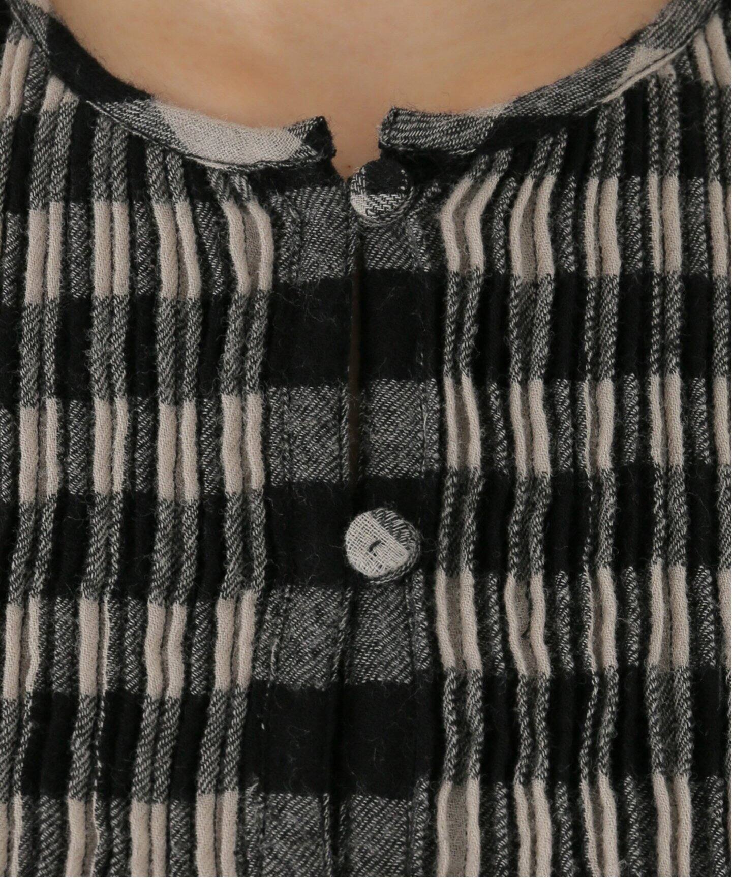 □【maison de soil/メゾン ド ソイル】 WOOL BIG GINGHAM LONG SHI 