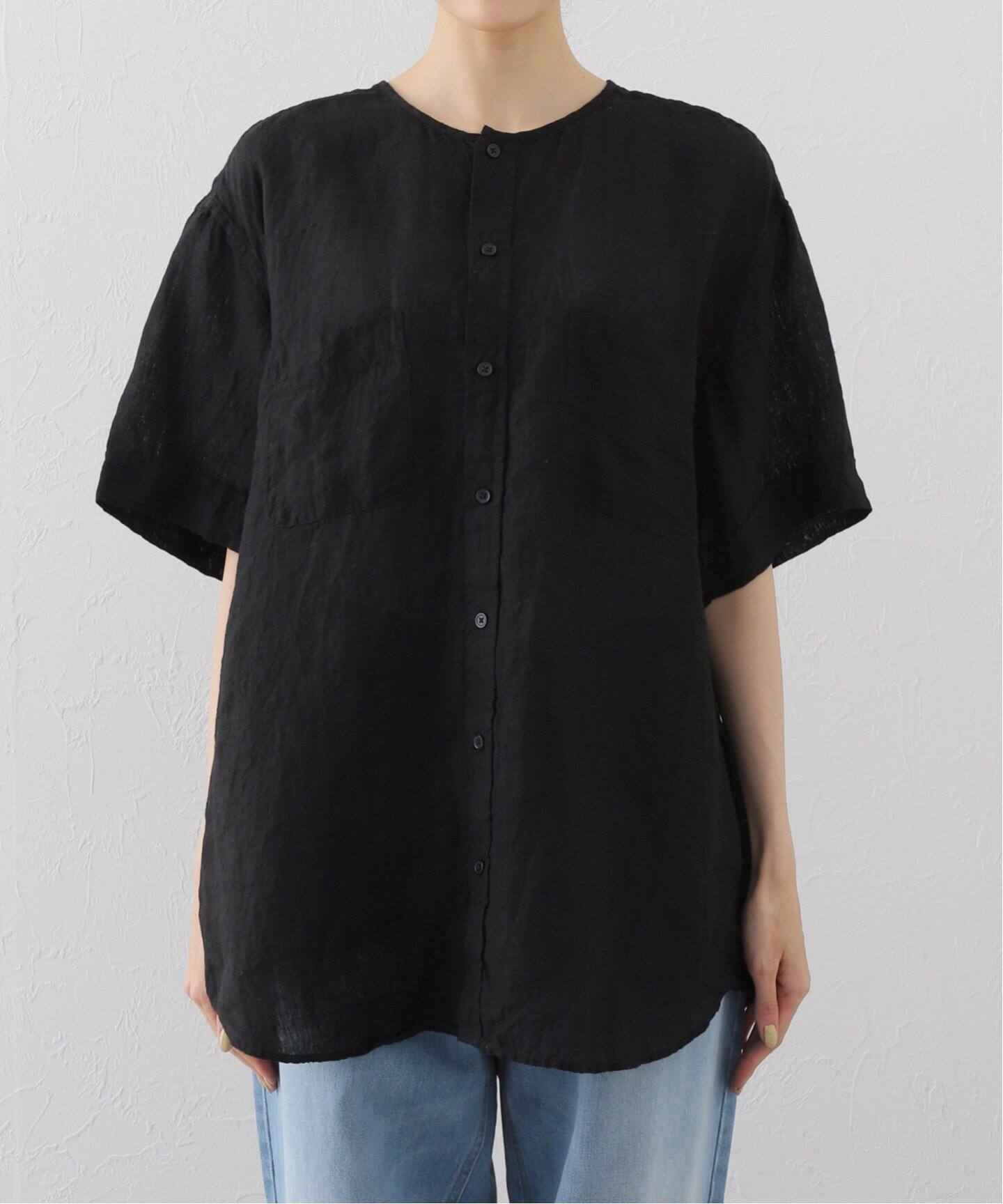 VAS-Y LENTEMENT/ヴァジーラントマン】 LINEN S/SL OVERSIZED SHI  