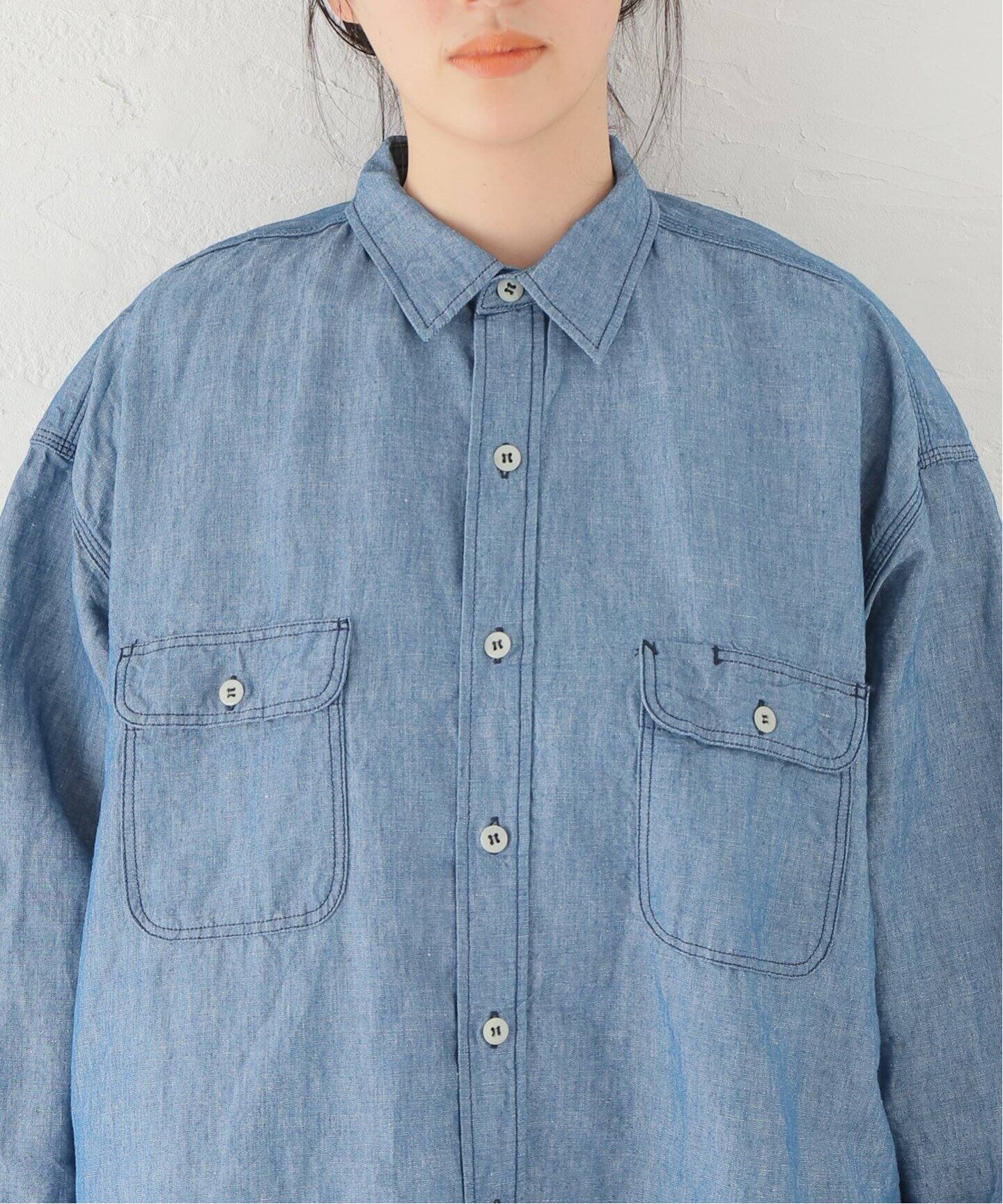 ARMEN/アーメン】CO/LI CHAMBRAY LONG SHIRT（シャツ／ブラウス 