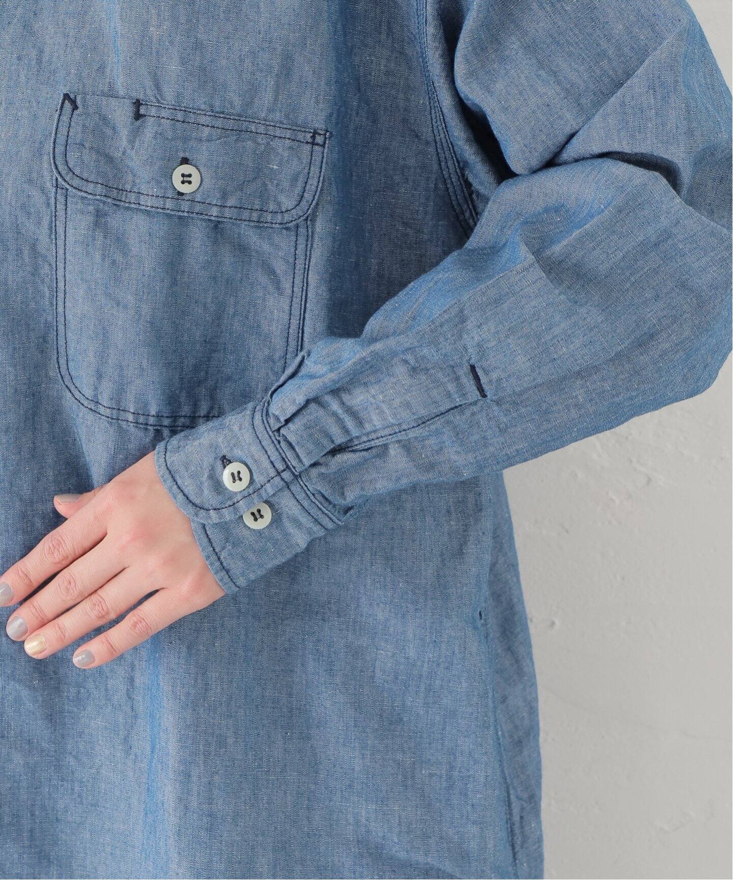 ARMEN/アーメン】CO/LI CHAMBRAY LONG SHIRT（シャツ／ブラウス 