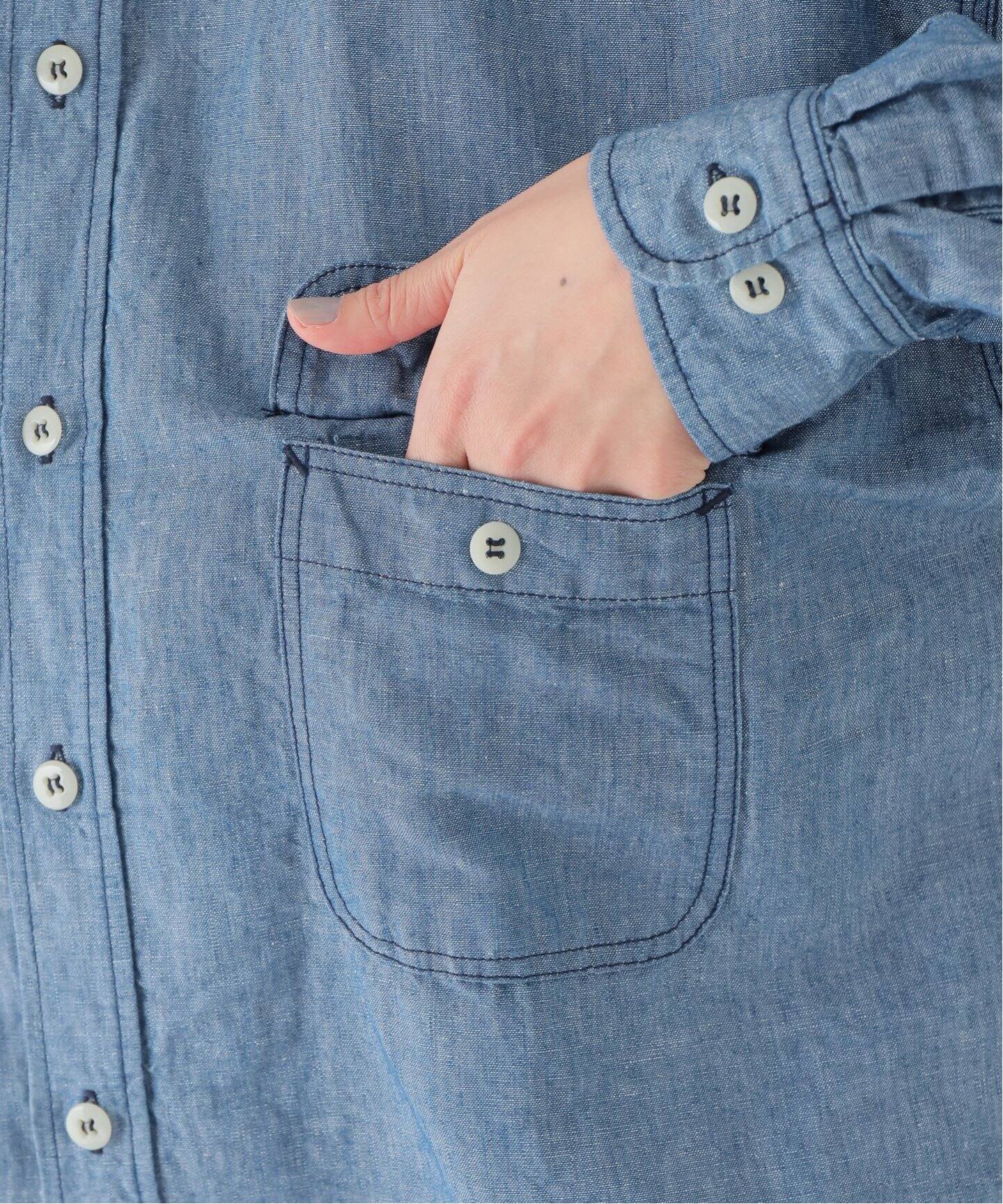 ARMEN/アーメン】CO/LI CHAMBRAY LONG SHIRT（シャツ／ブラウス 