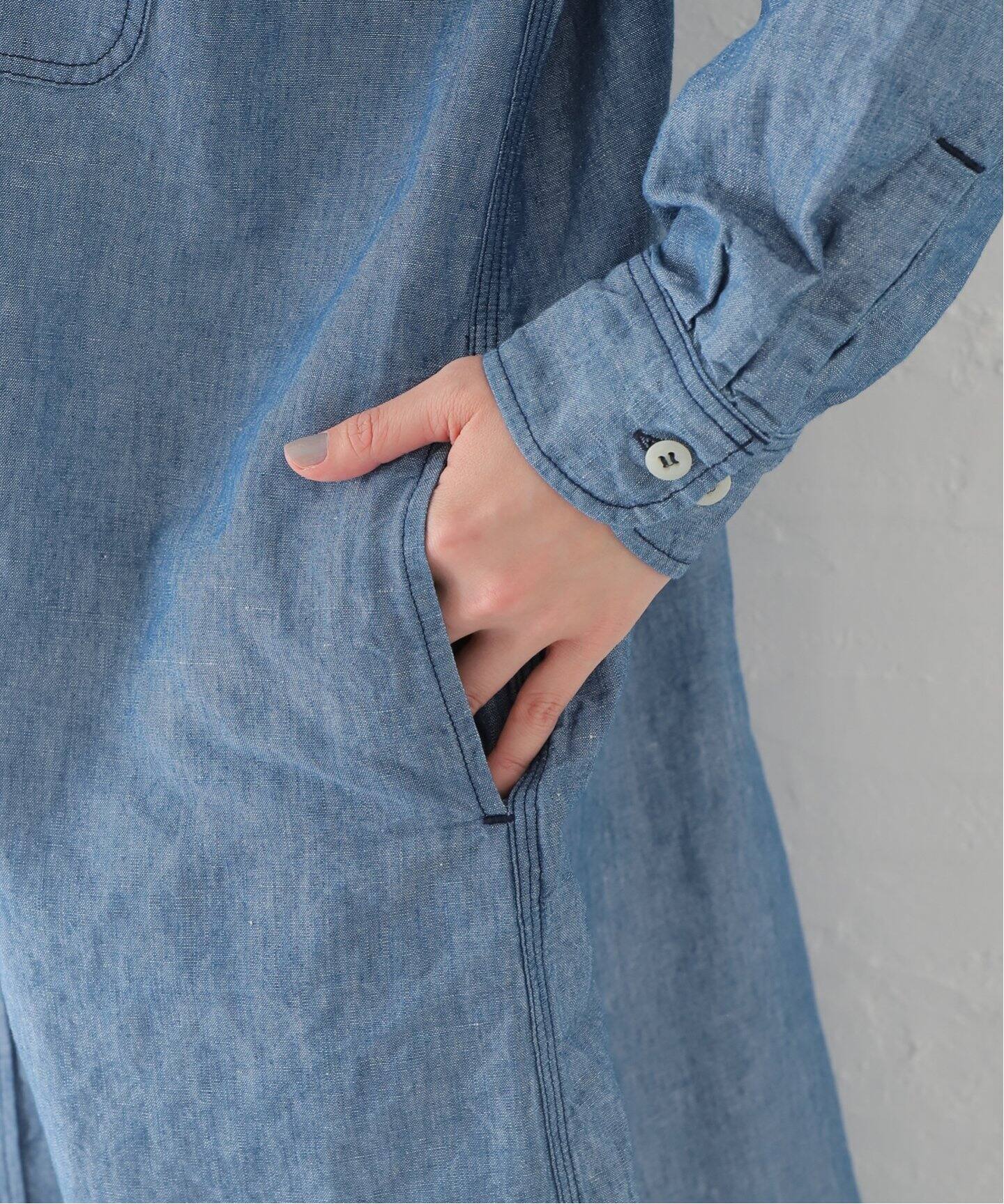 ARMEN/アーメン】CO/LI CHAMBRAY LONG SHIRT（シャツ／ブラウス 