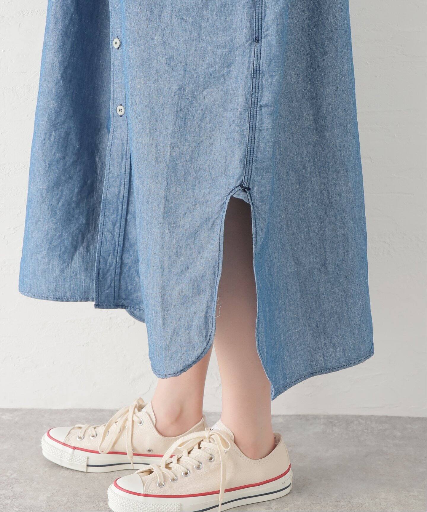 ARMEN/アーメン】CO/LI CHAMBRAY LONG SHIRT（シャツ／ブラウス 