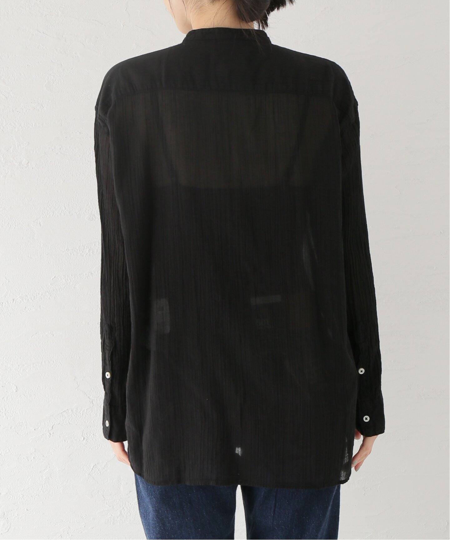 ARMEN/アーメン】GAUSE BANDED COLLAR SHIRT（シャツ／ブラウス
